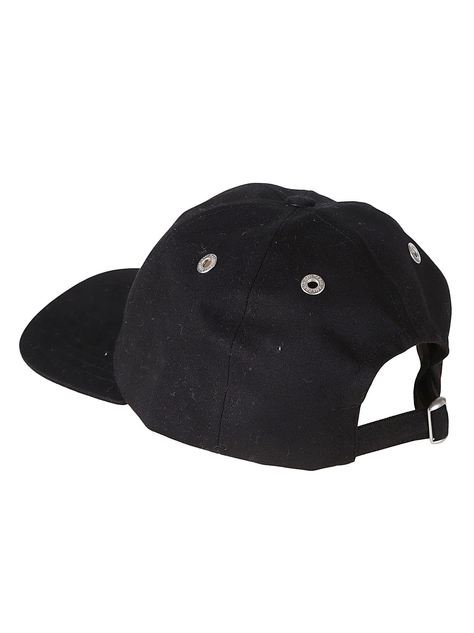 Shop Ami Alexandre Mattiussi Logo Embroidered Baseball Cap In Black