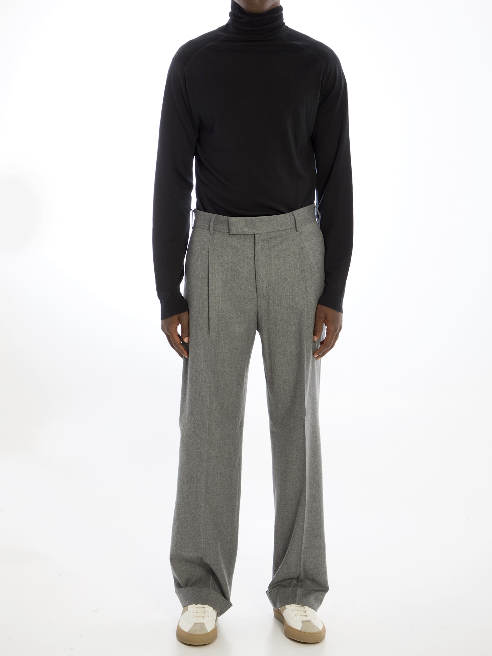 Shop Pt Torino Edge Trousers In Grey