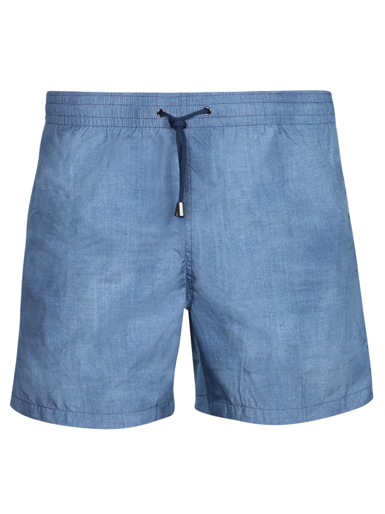 Blue Microfiber Boxer Swim Shorts