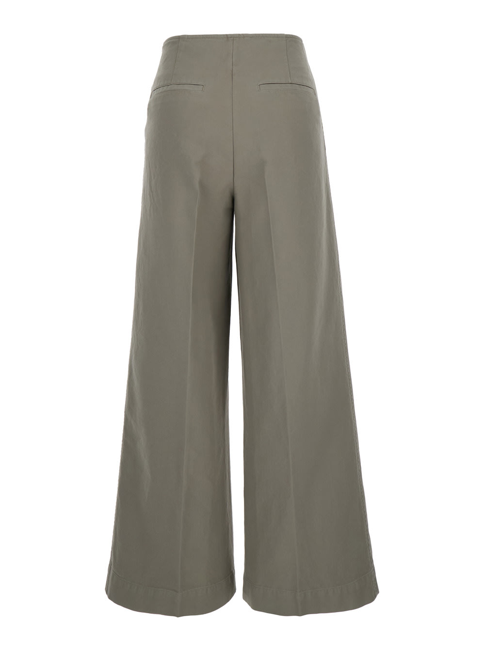 Shop Totême Grey Wide Pants With Zip Closure In Tech Fabric Woman