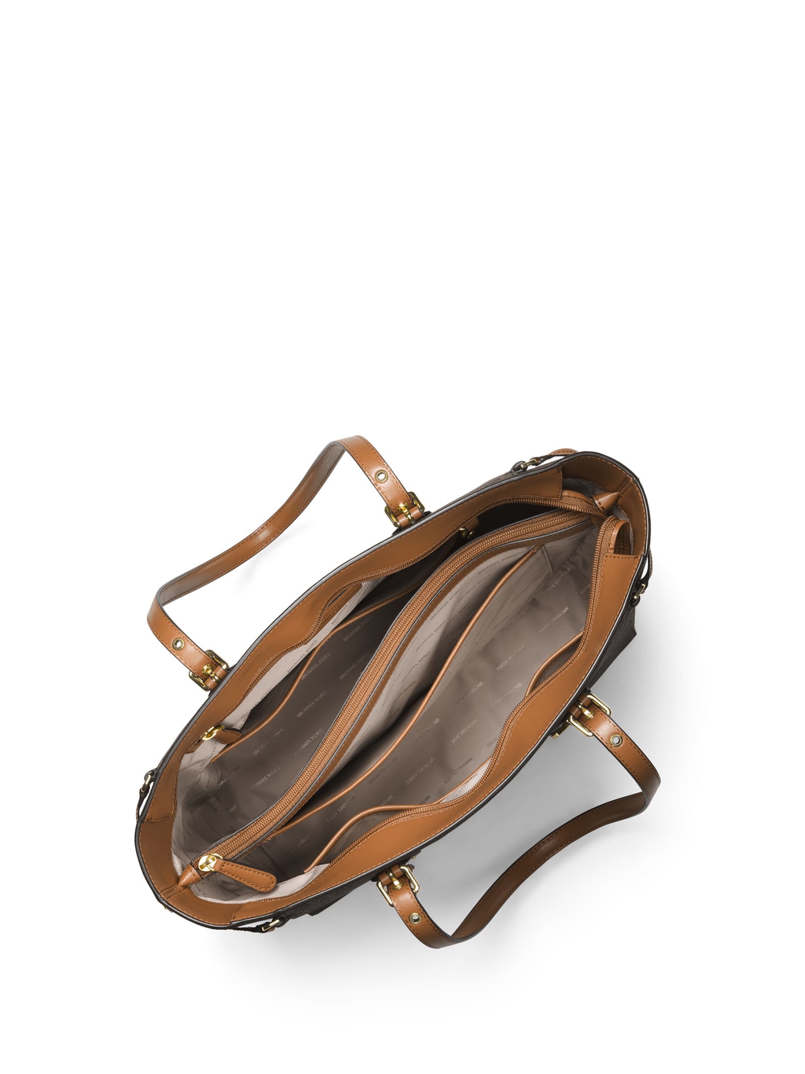 Shop Michael Kors Medium Voyager Tote Bag With Logo In Brown
