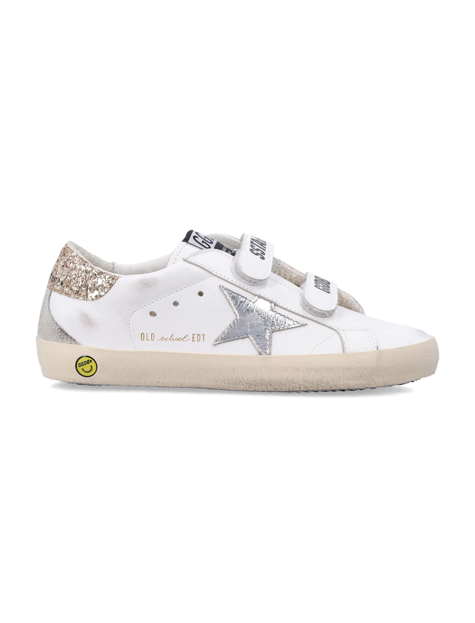 Golden Goose Kids Old School Leather And Glitter Heel Sneakers In Multi