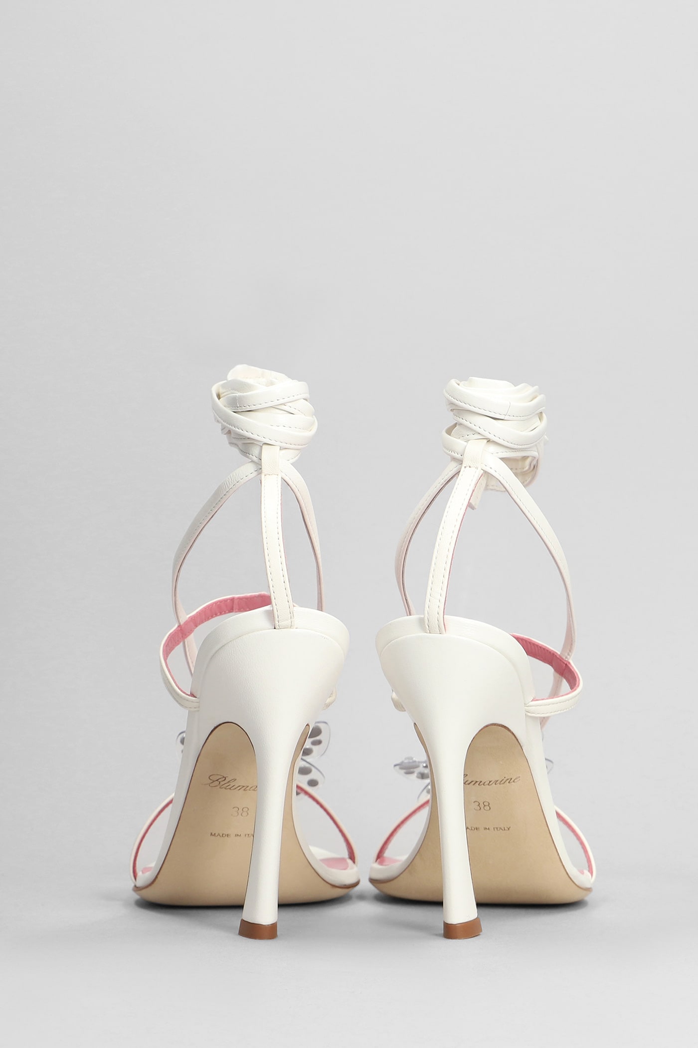 Shop Blumarine Butterfly 111 Sandals In White Leather
