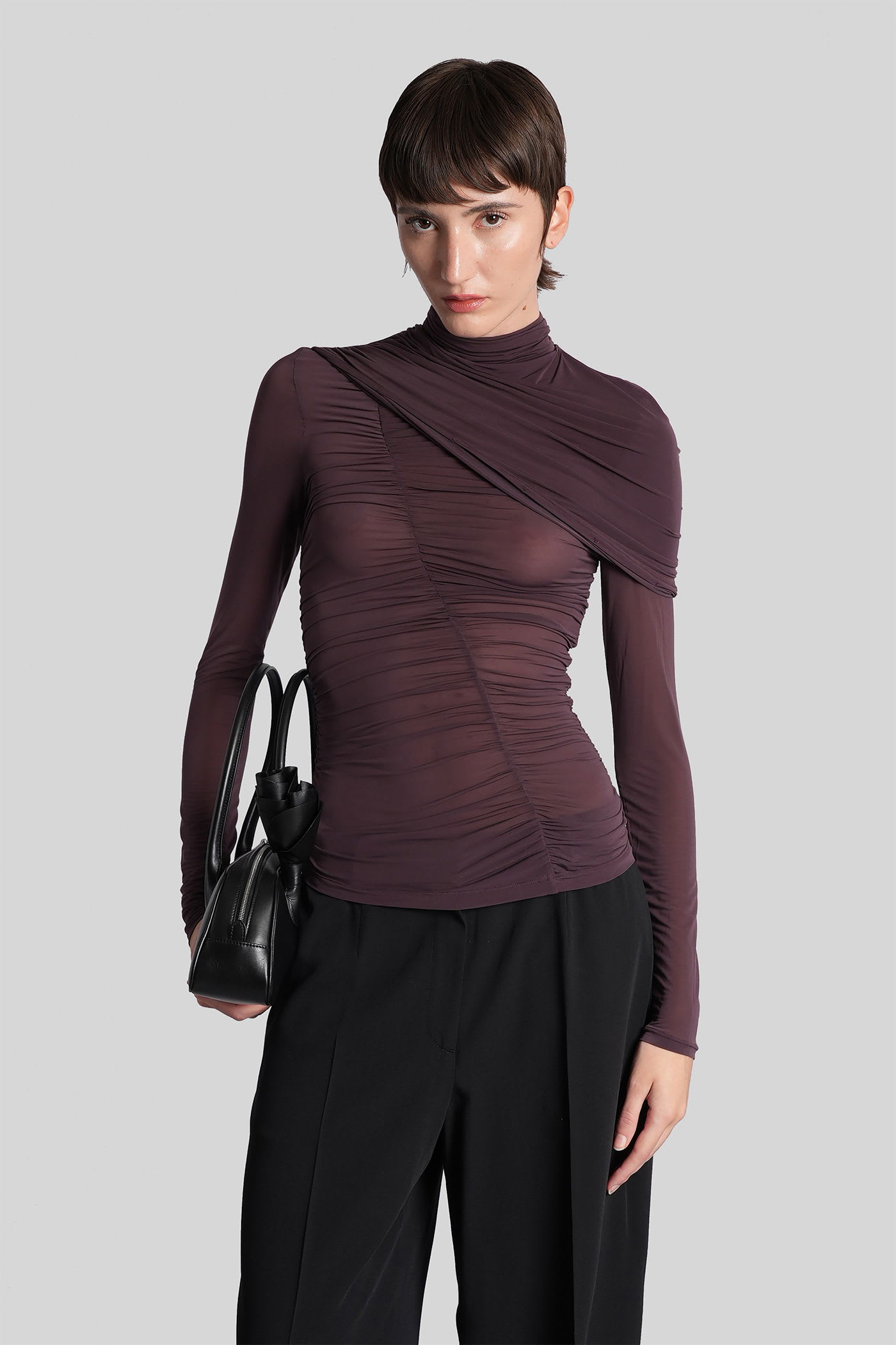 Magda Butrym Blouse 06 Topwear In Bordeaux Polyamide Polyester In Burgundy