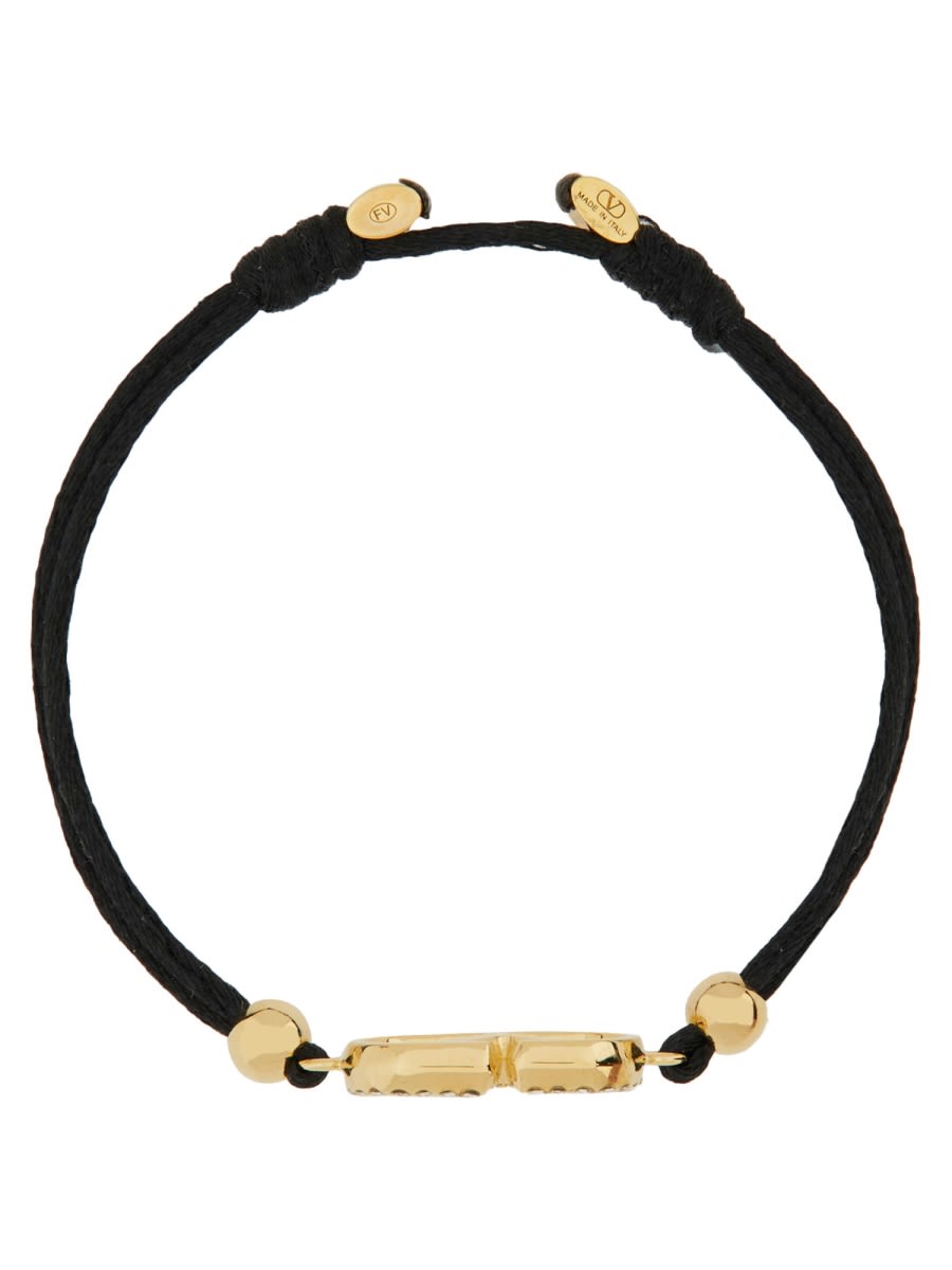 Valentino Cotton And Swarovski Crystal "vlogo Signature" Bracelet