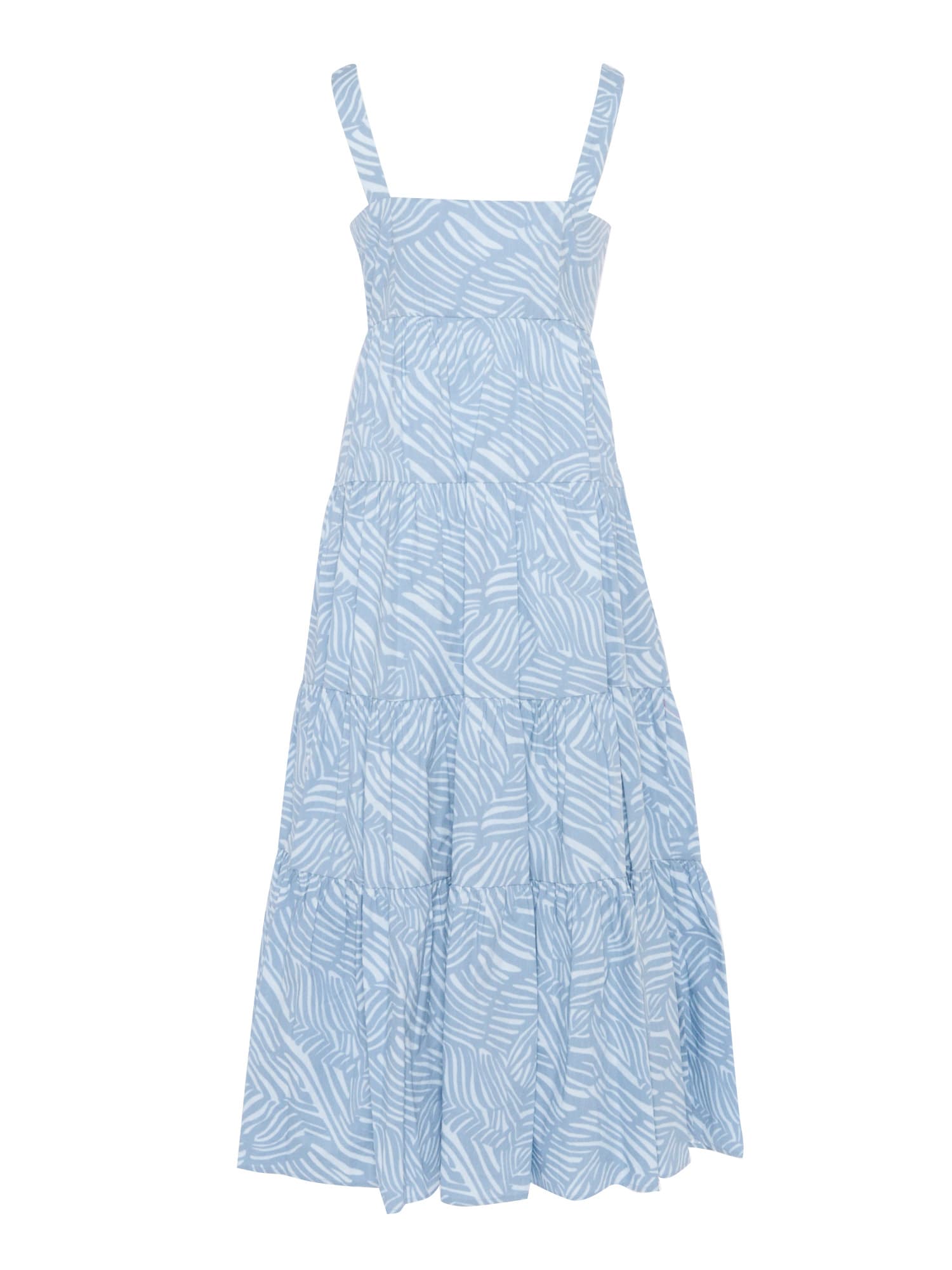 Shop Michael Kors Zebra Midi Dress In Light Blue