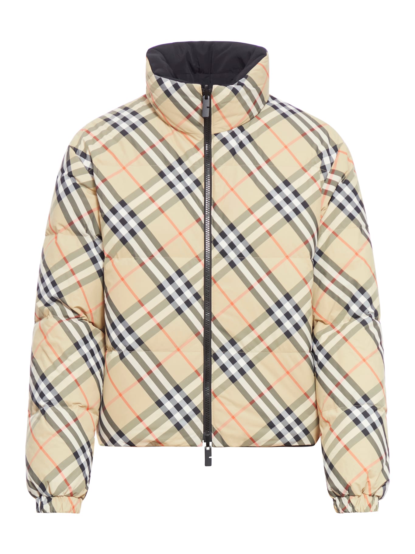 Reversible Nylon Check Down Jacket