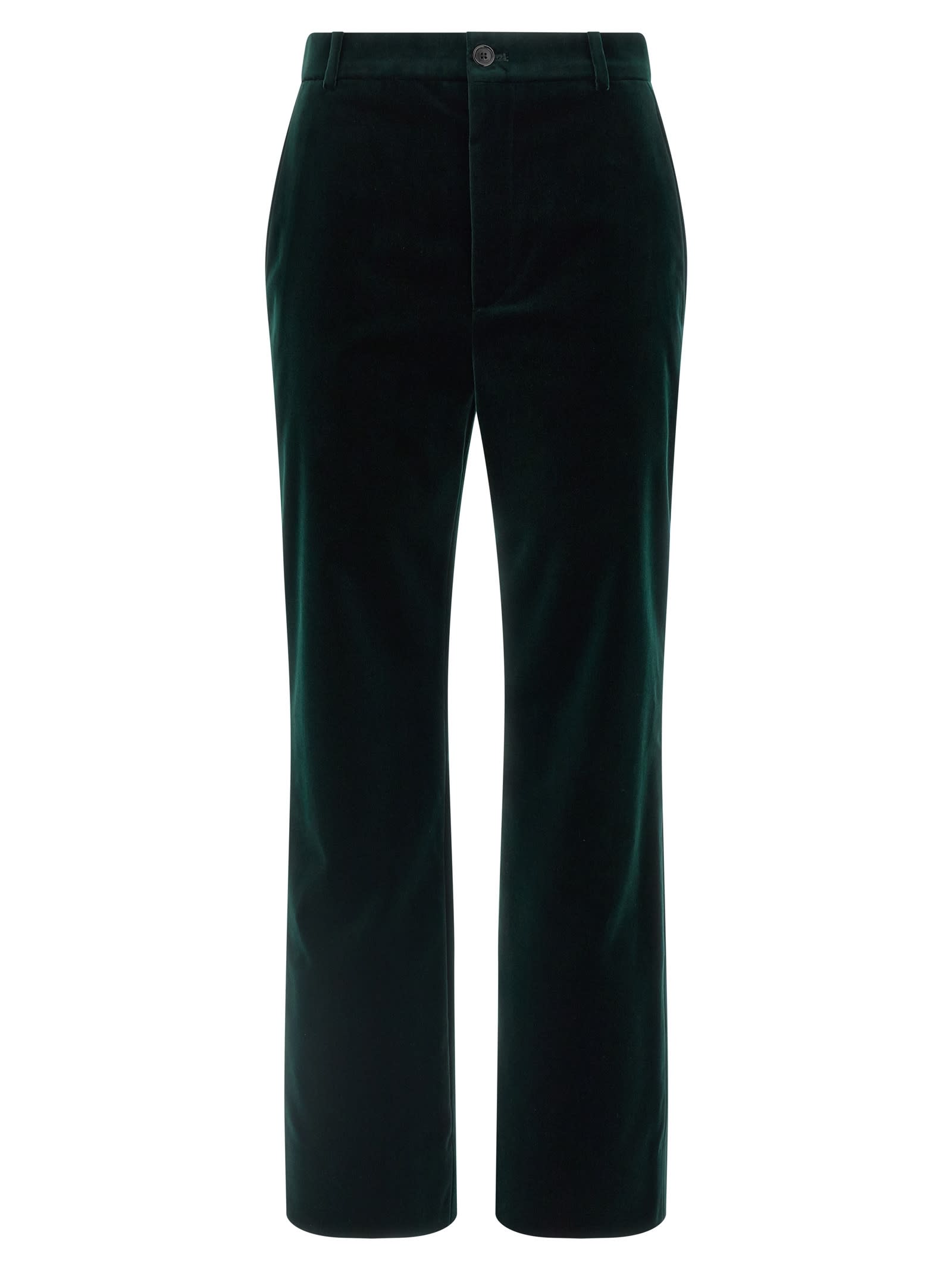 Saint Laurent Velvet Pants In Black