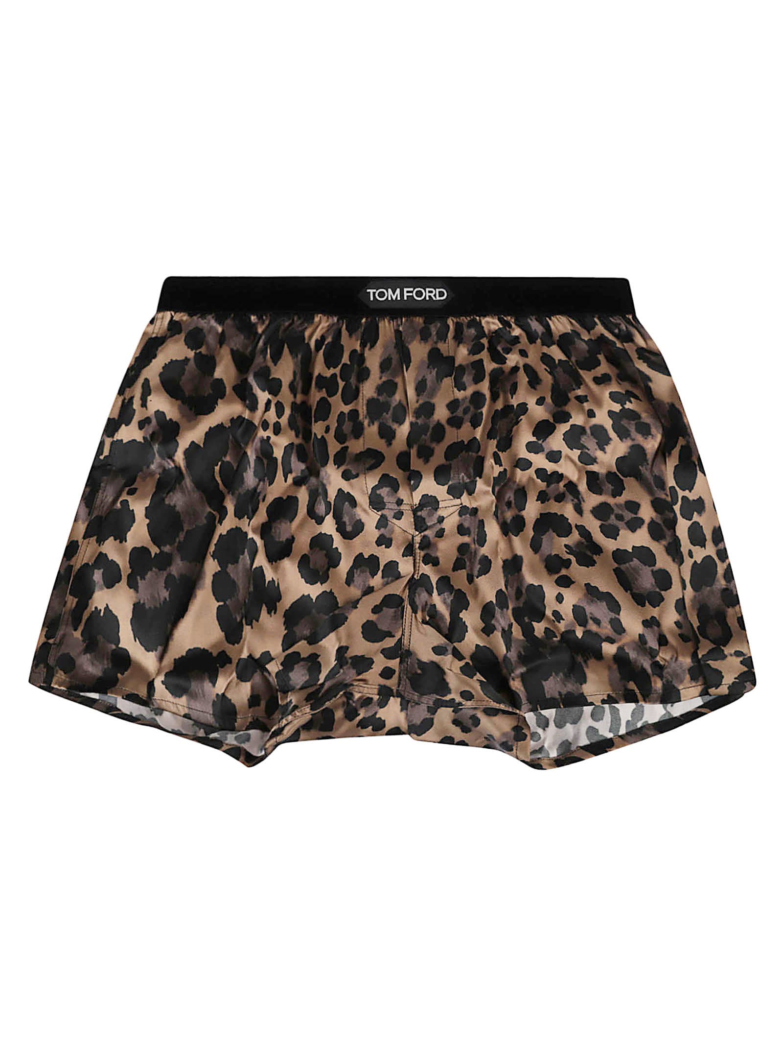 Shop Tom Ford Animal Print Boxer Shorts In Light Brown