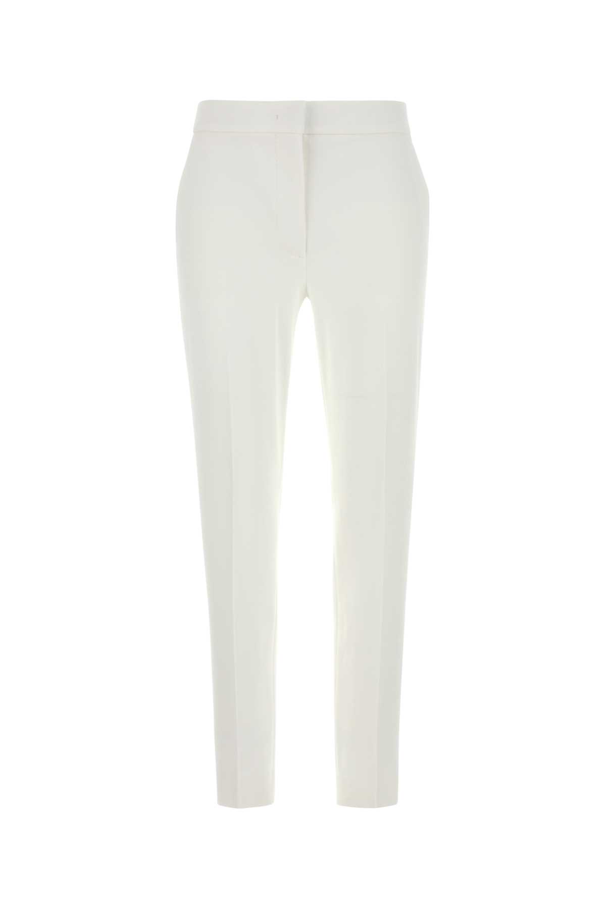 White Stretch Viscose Blend Pegno Pant