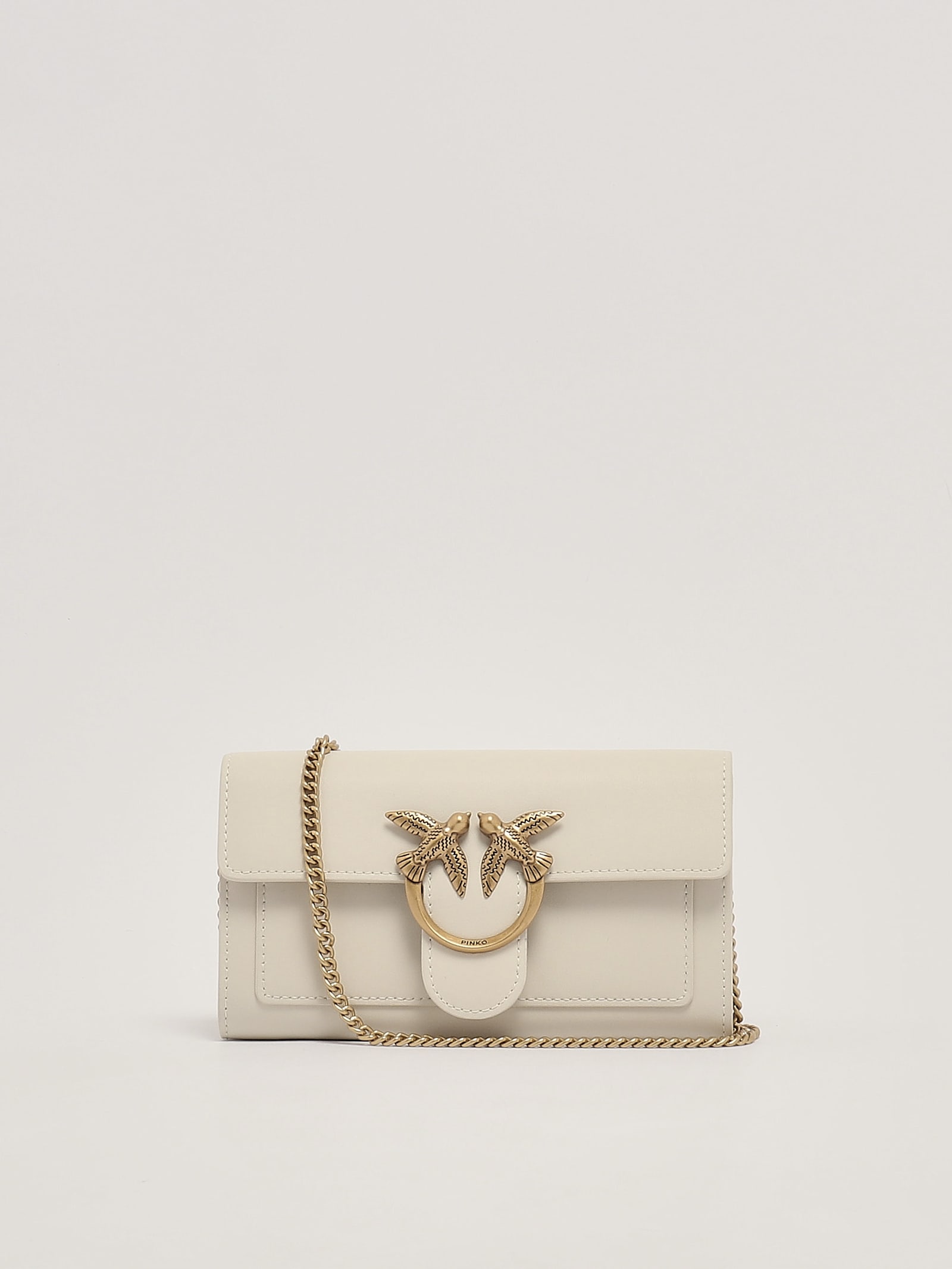 Shop Pinko Love One Wallet C Shoulder Bag In Bianco