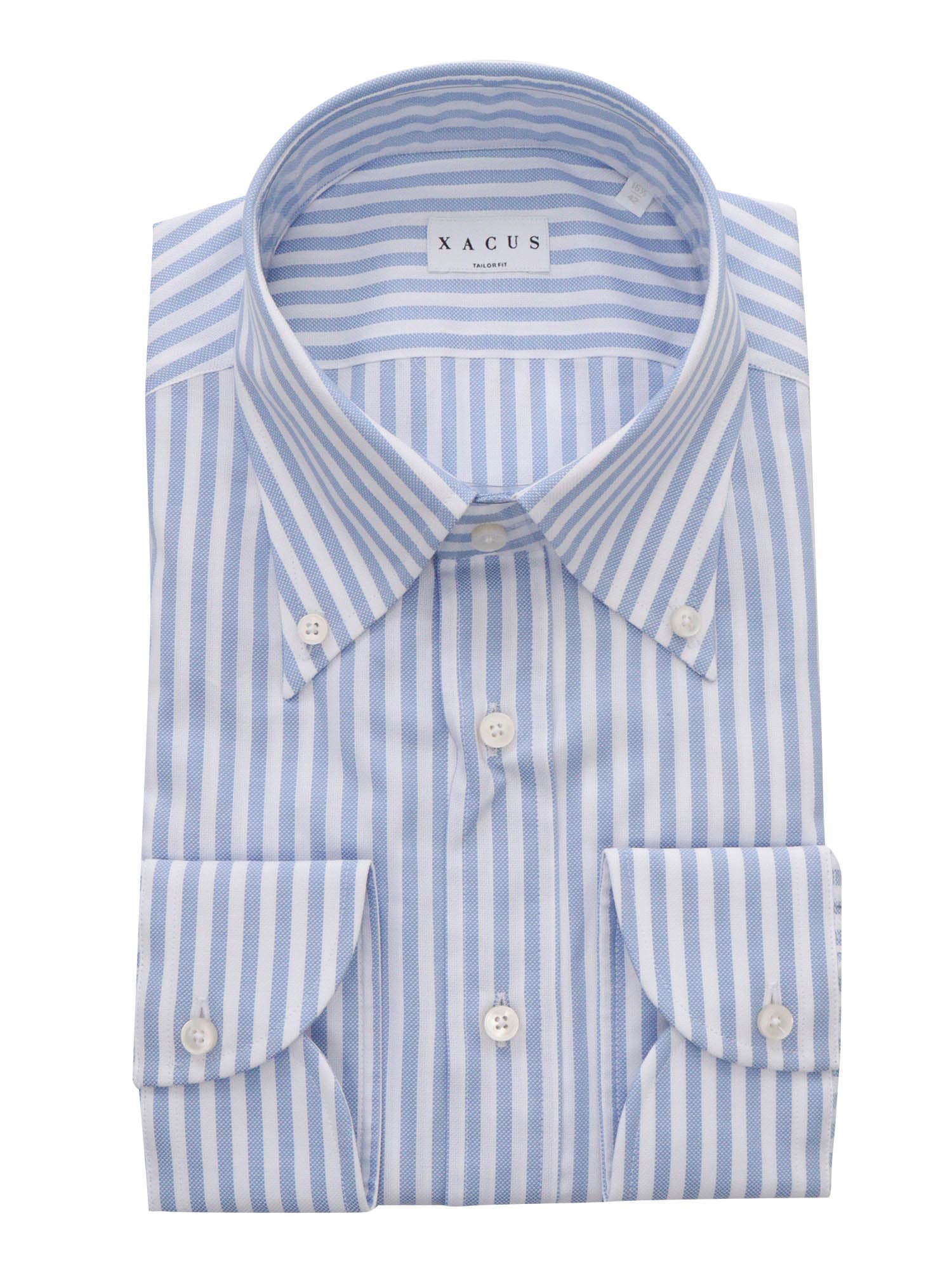 Shop Xacus Light Blue Striped Shirt In Multicolor