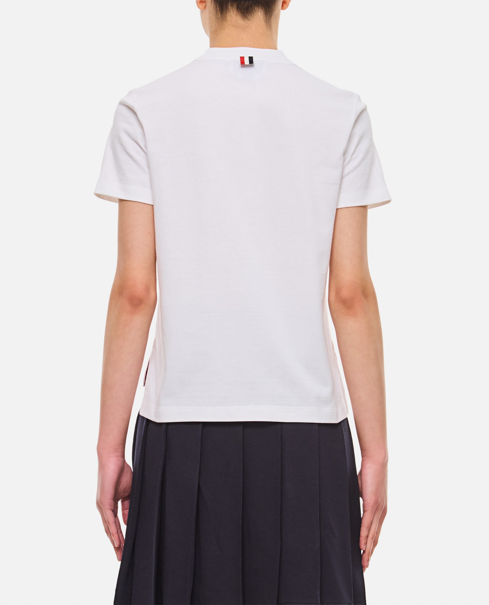 Shop Thom Browne Cotton T-shirt W/ Printed Detail In White