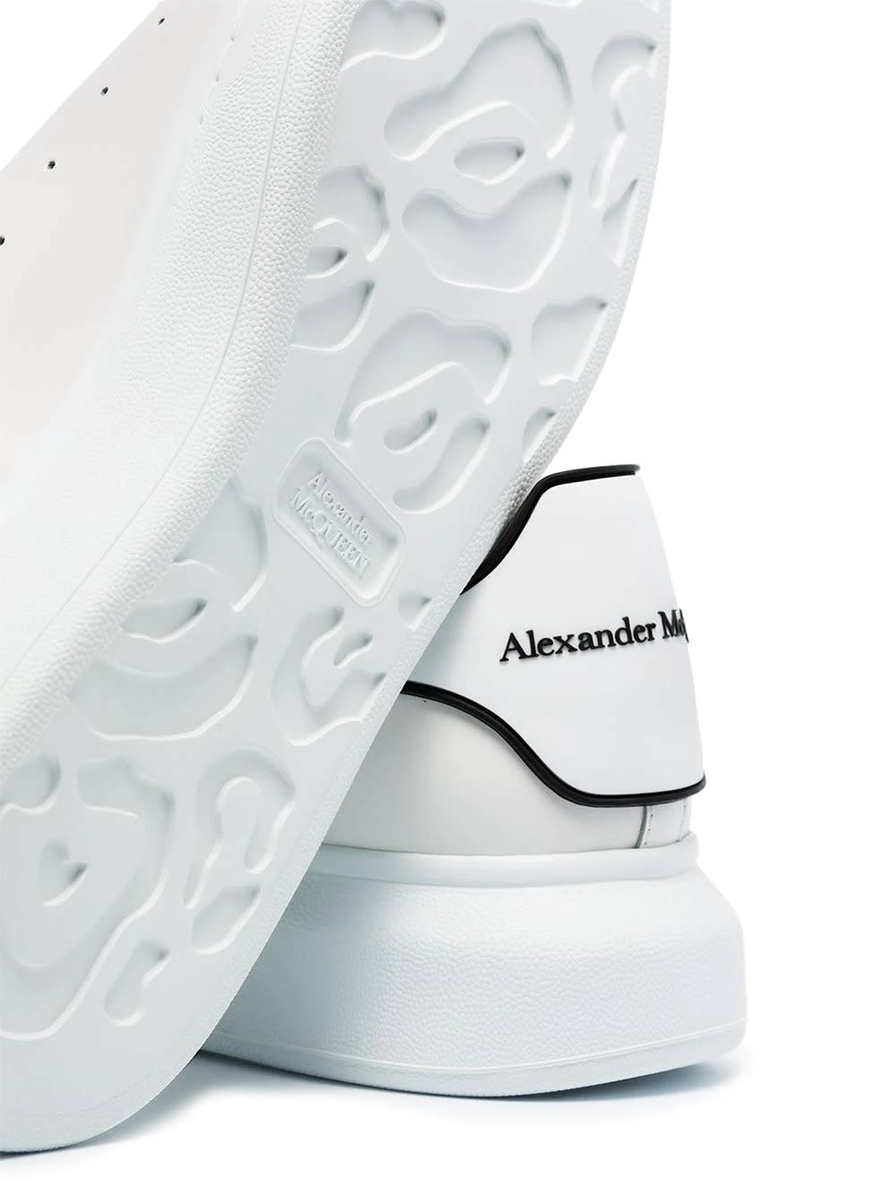 Shop Alexander Mcqueen White Oversized Sneakers With Silicone Spoiler