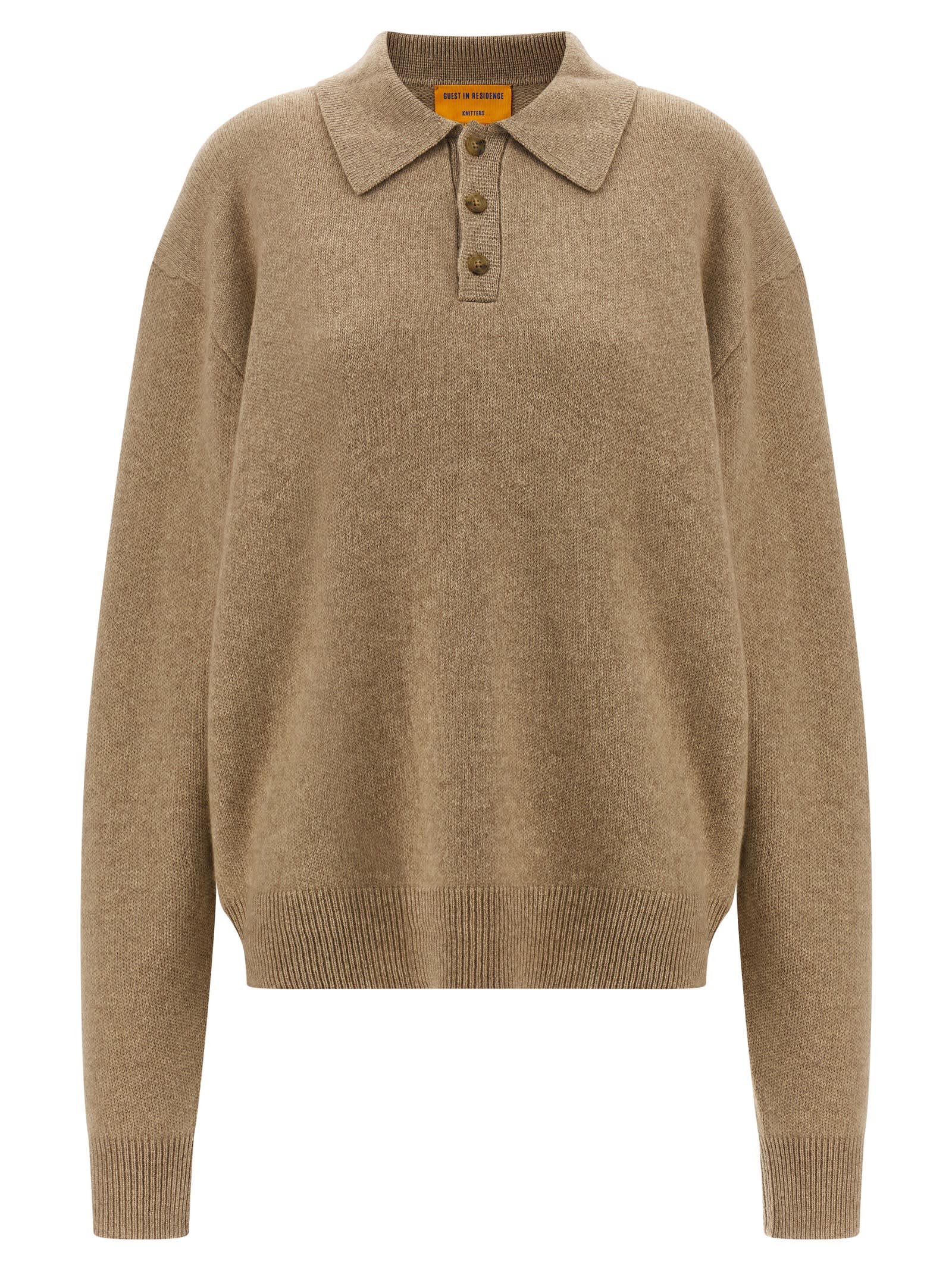 Guest In Residence Allday Cuffed Elbow Sweater In Brown