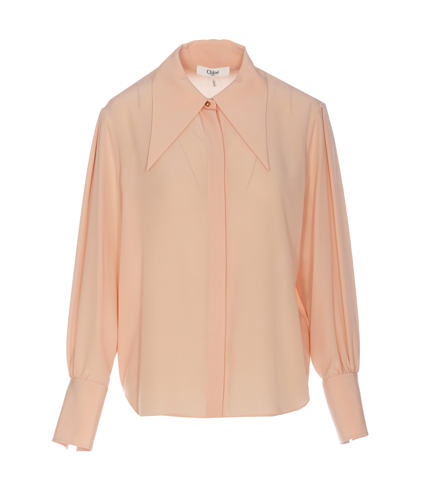 Shop Chloé Silk Shirt In Pink