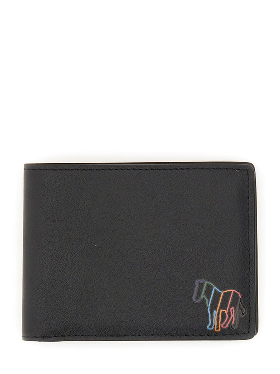 Shop Ps By Paul Smith Bill-fold Wallet Broad Stripe Zebra In Black