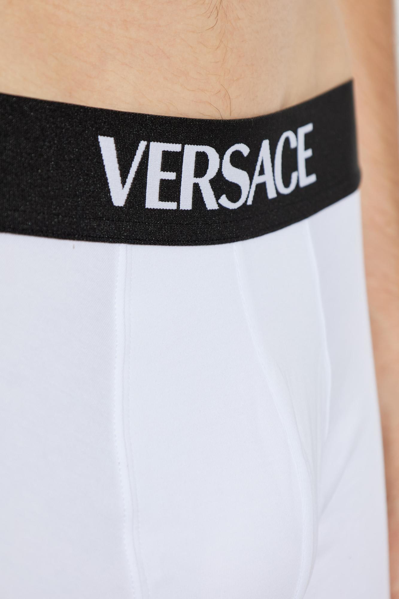 Versace White Boxers With Elastic Waistband In White