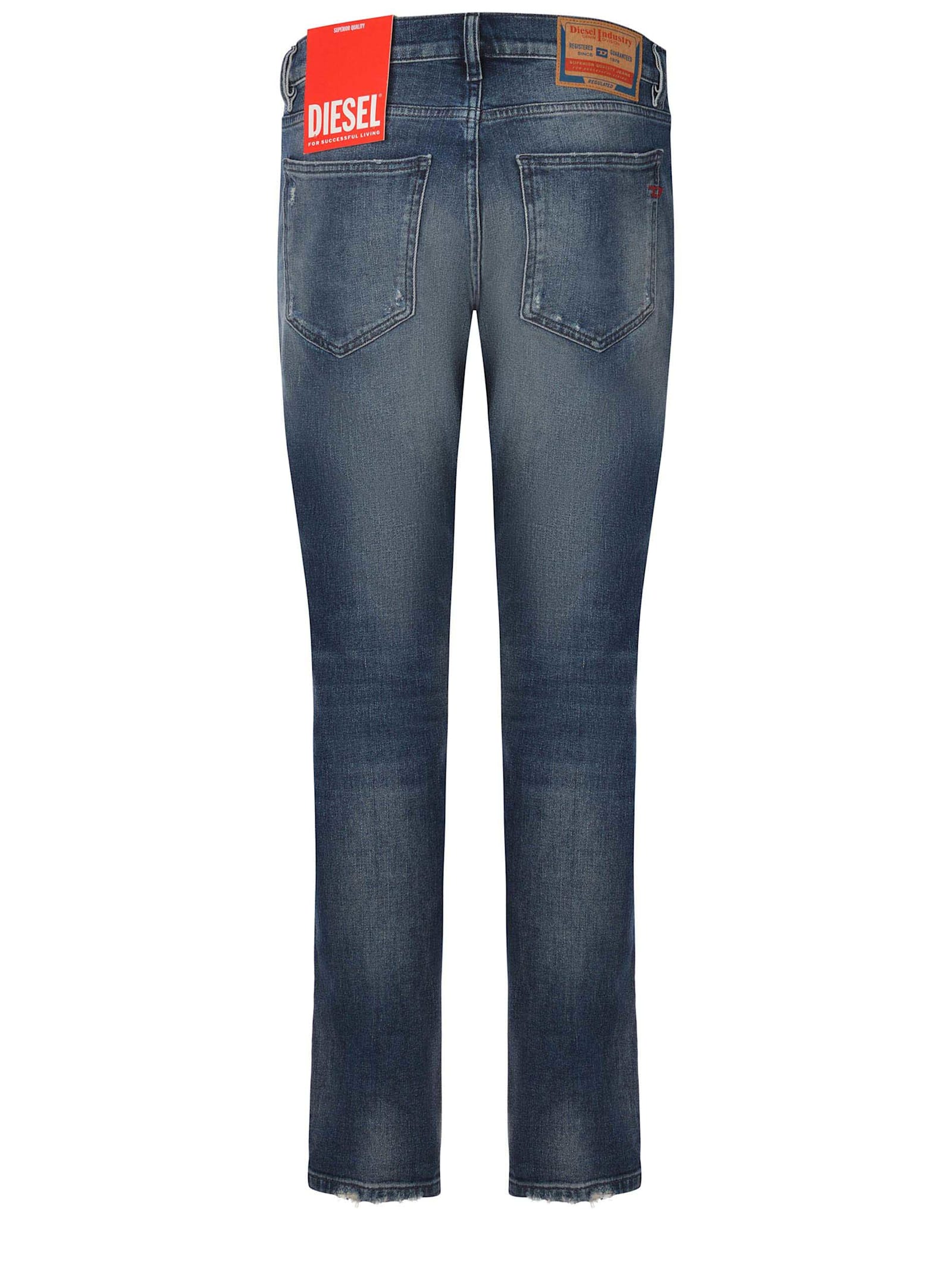 Shop Diesel Jeans  Made Of Denim In Denim Azzurro