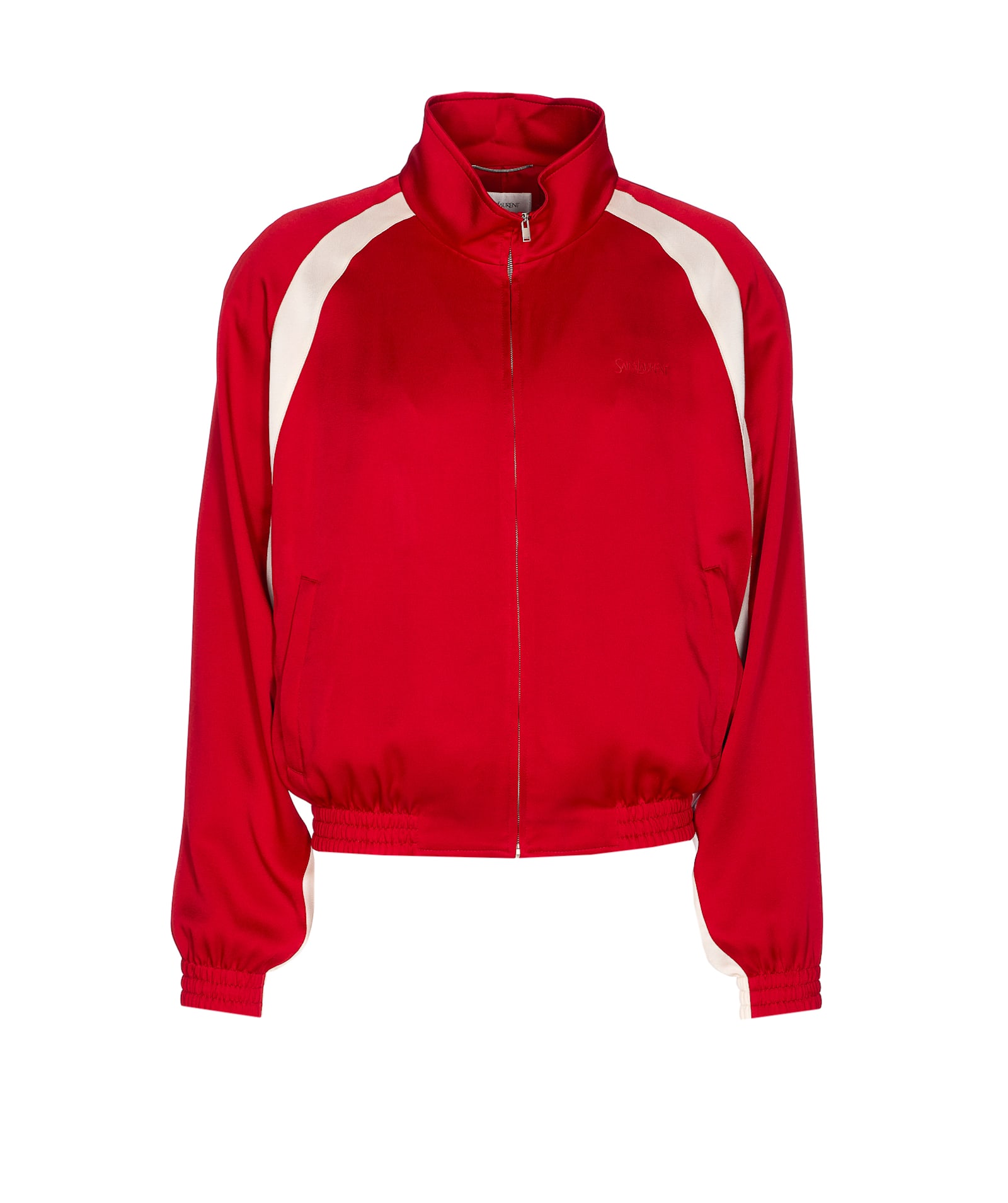 Saint Laurent Teddy Jacket With Contrast Panels And High Collar