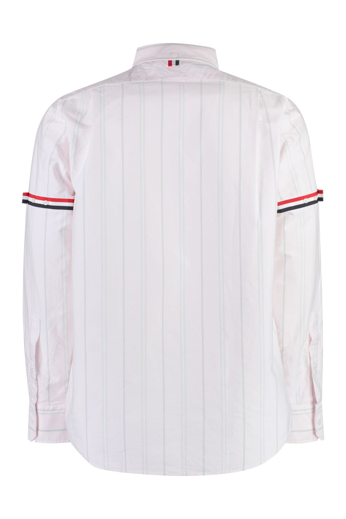 Shop Thom Browne Striped Cotton Shirt In Pink