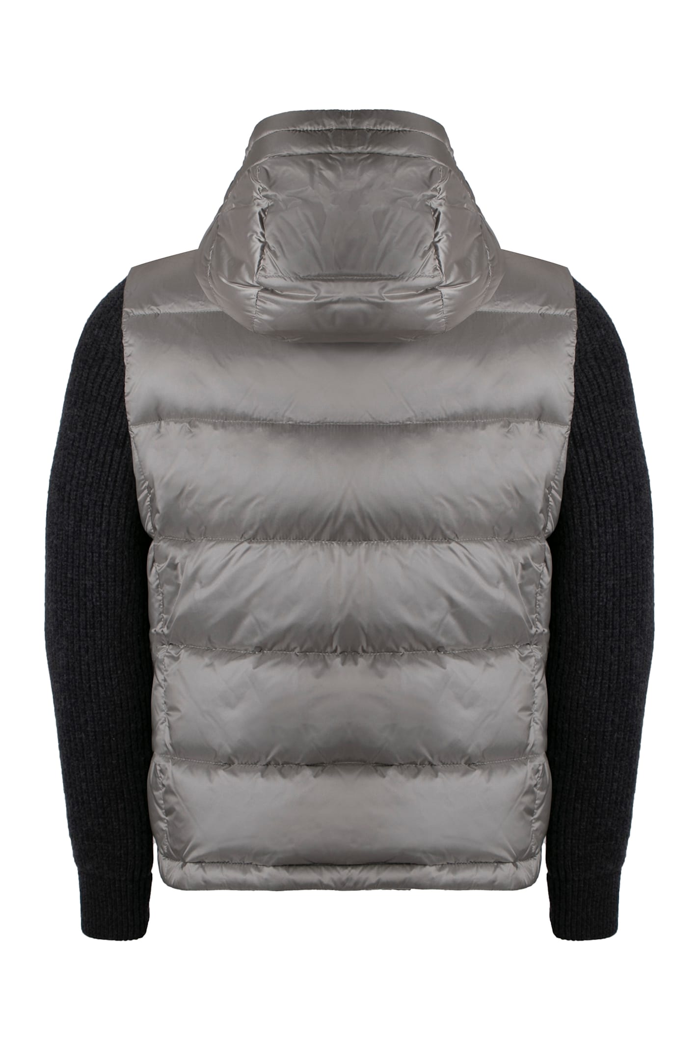 Moorer Foscolo Knitted Sleeves Padded Jacket In Grey