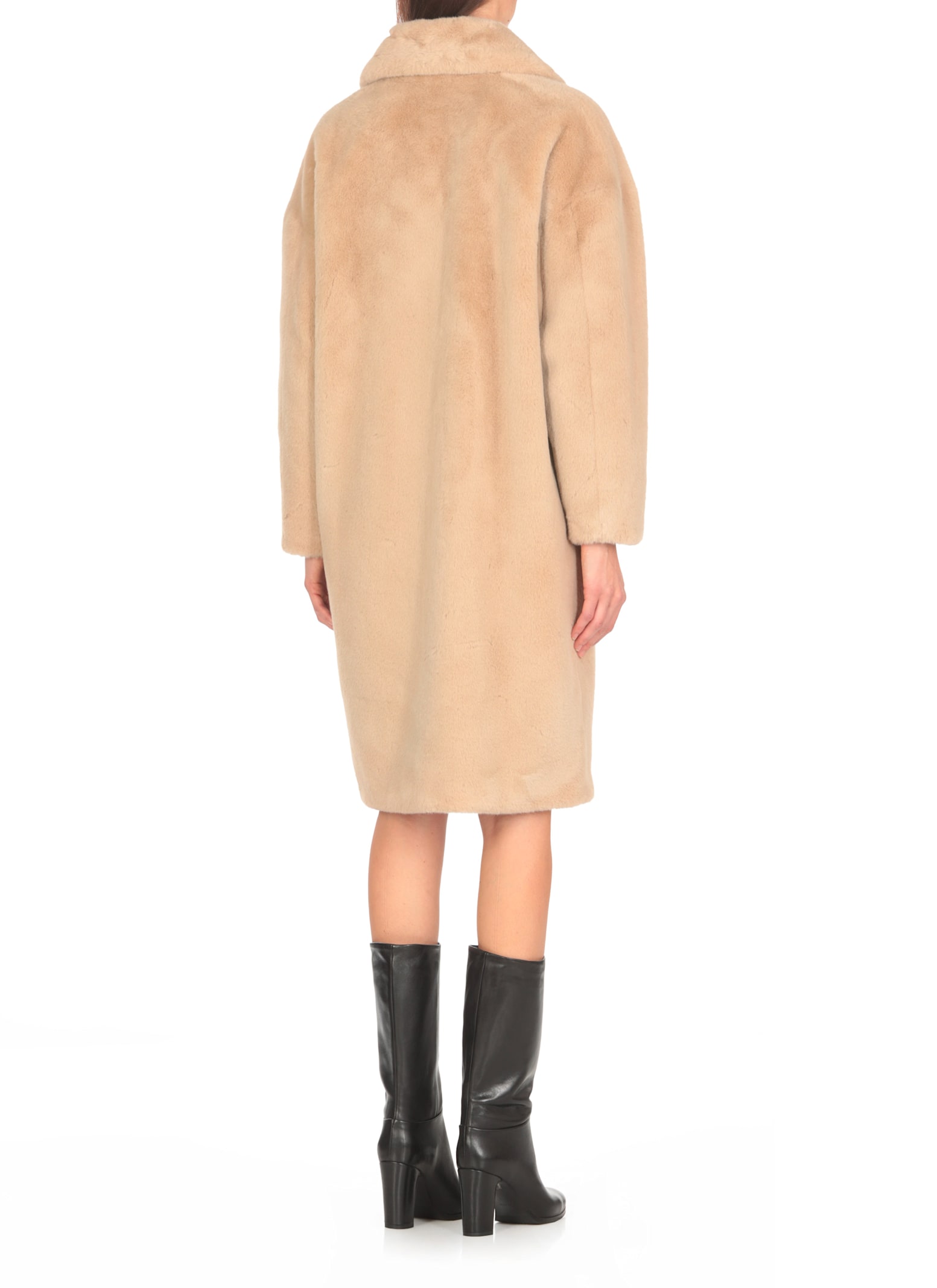 Shop Betta Corradi Synthetic Fur Coat In Beige