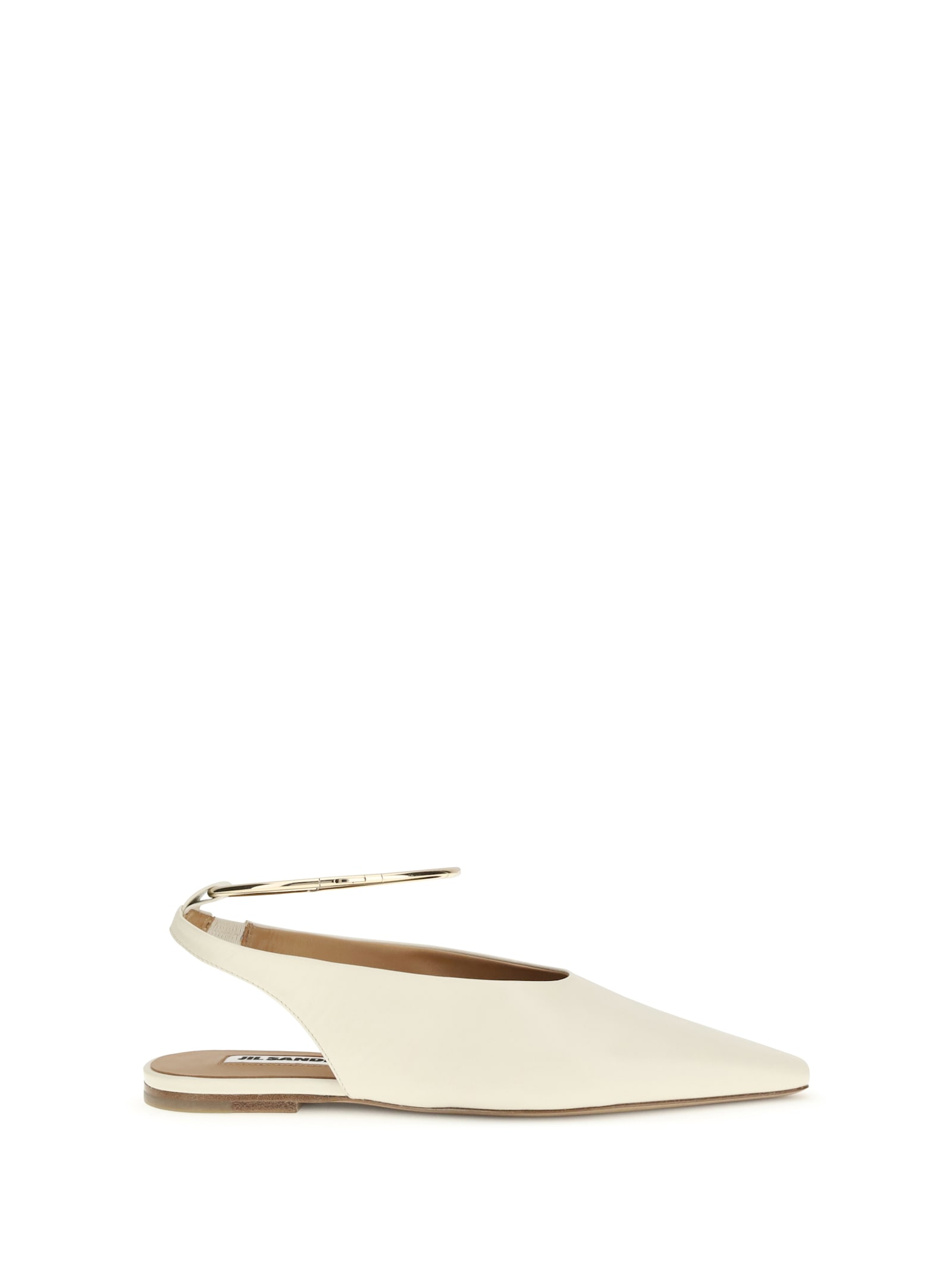 Jil Sander Leather Slingback Ballets In White