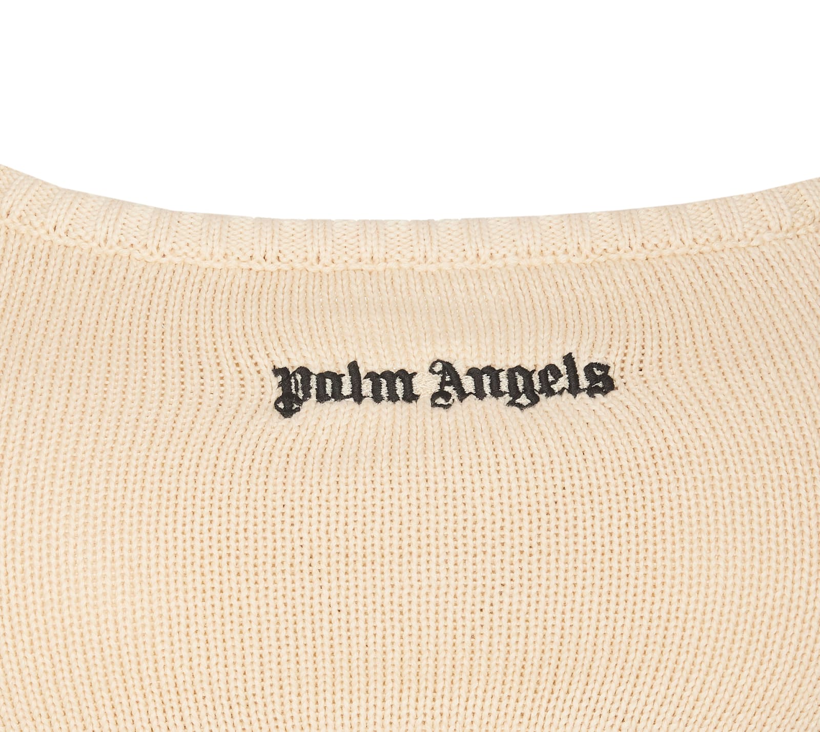 Shop Palm Angels Classic Logo Knit Top In White