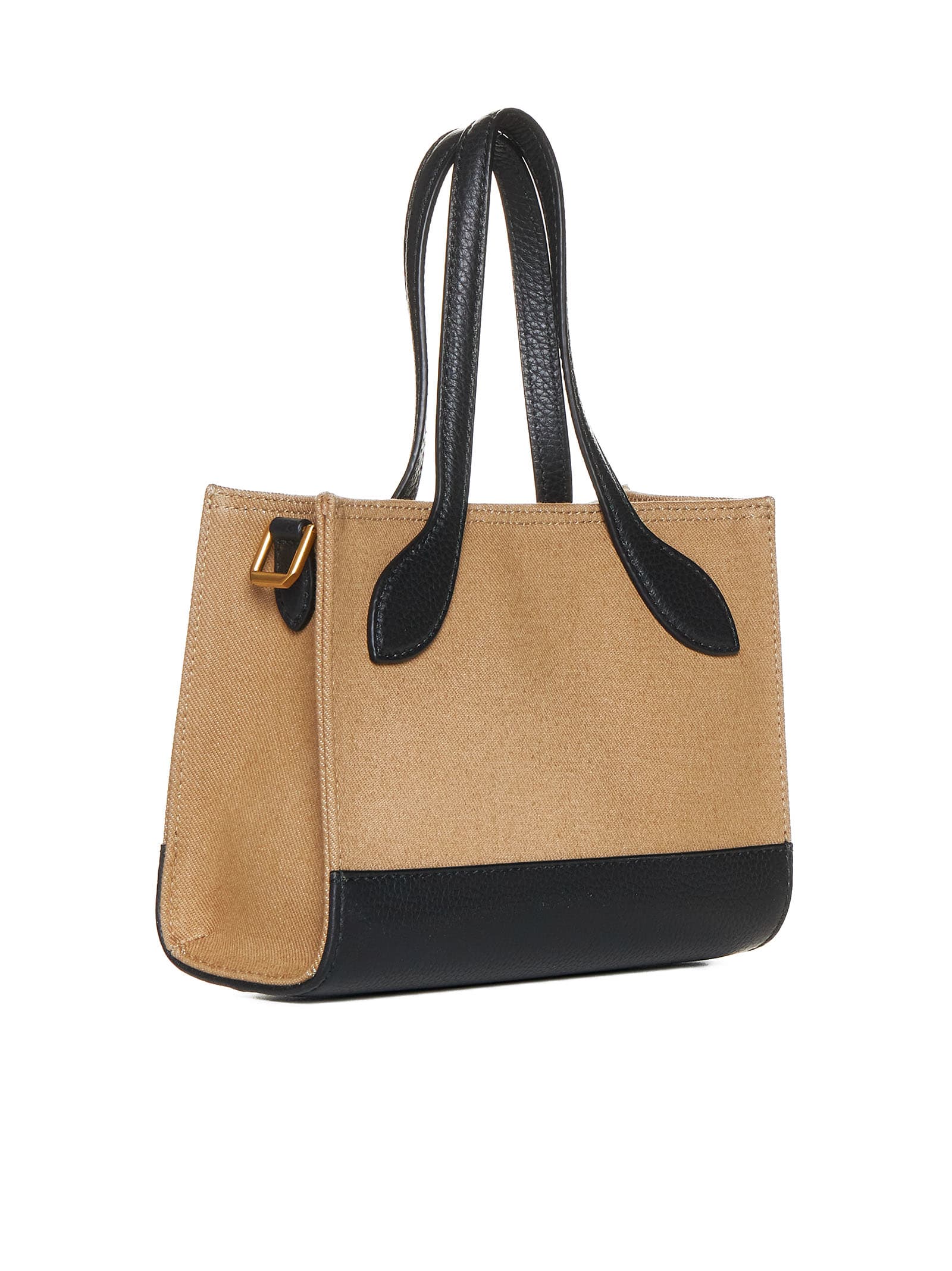 Shop Bally Tote In Sand/black+oro