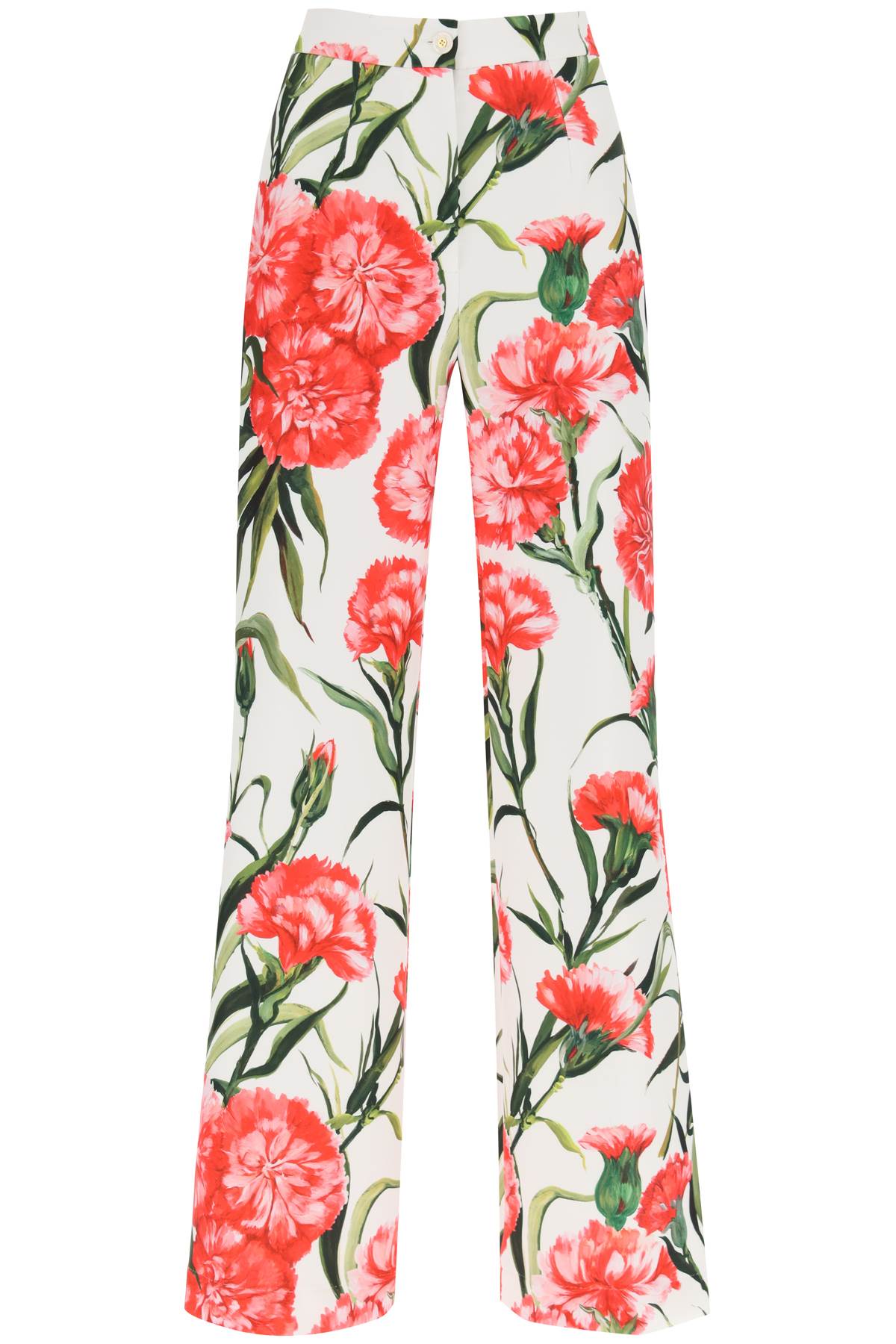 DOLCE & GABBANA WIDE-LEG JERSEY trousers WITH CARNATION PRINT