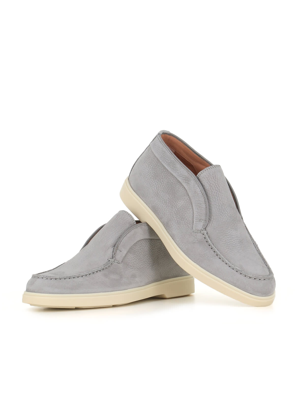 Shop Santoni Desert-boot In Grey