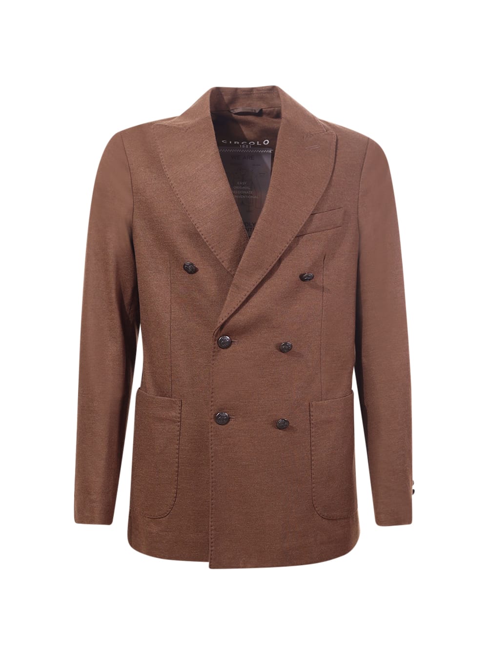 Shop Circolo 1901 Double-breasted Circolo Jacket In Argan