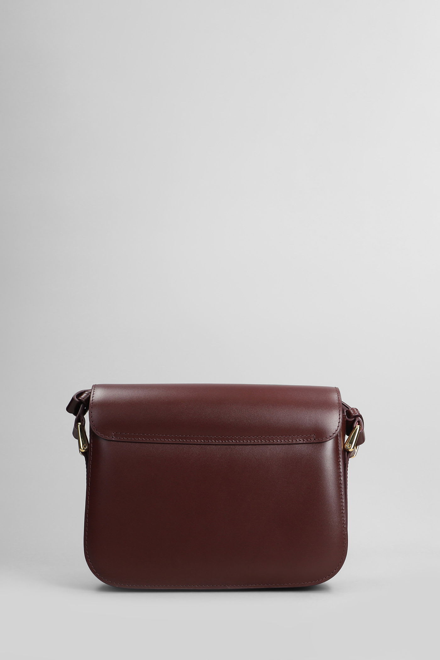 Apc Grace Small Shoulder Bag In Bordeaux Leather In Burgundy