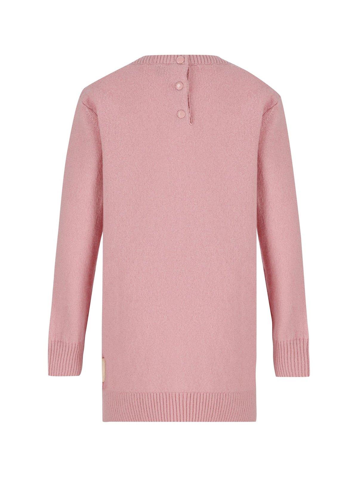 Moncler Wool Dress In Pink