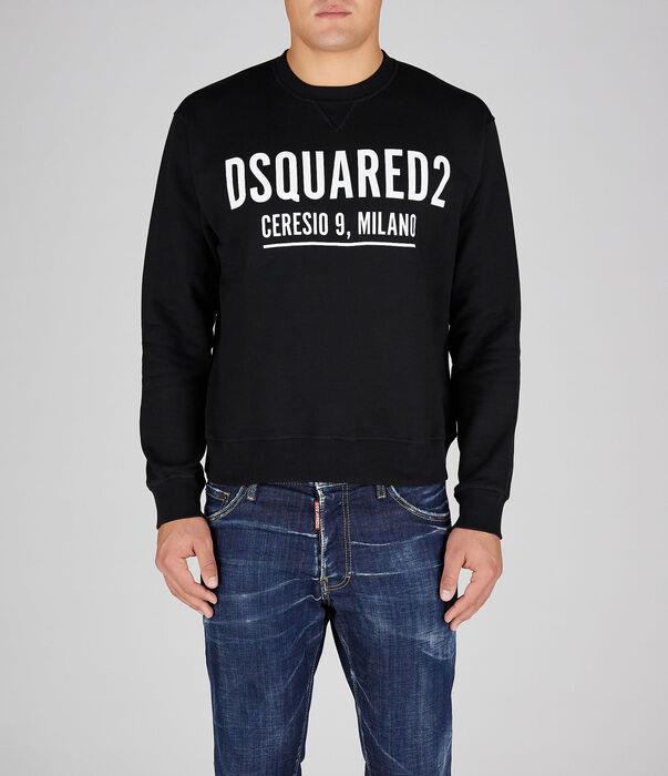 Dsquared2 Sweatshirt With Logo And Velvet Finish In Black