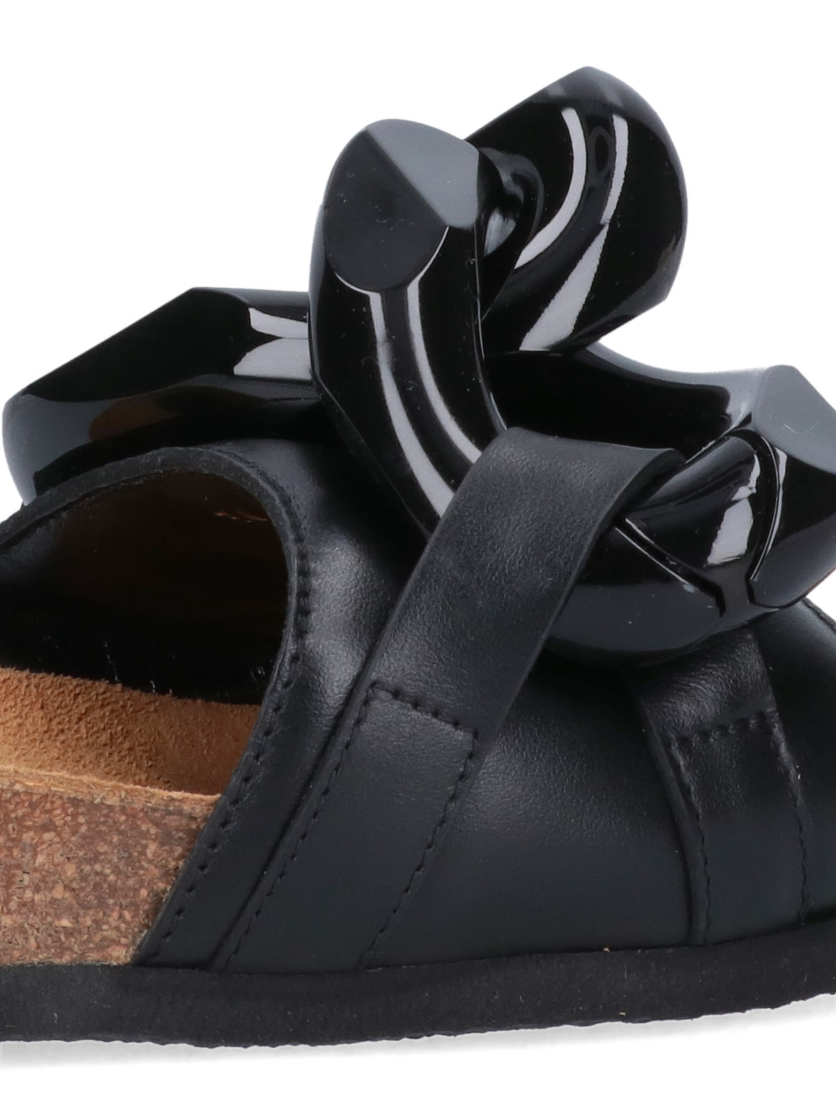 Shop Jw Anderson Chain Slide Sandals In Black