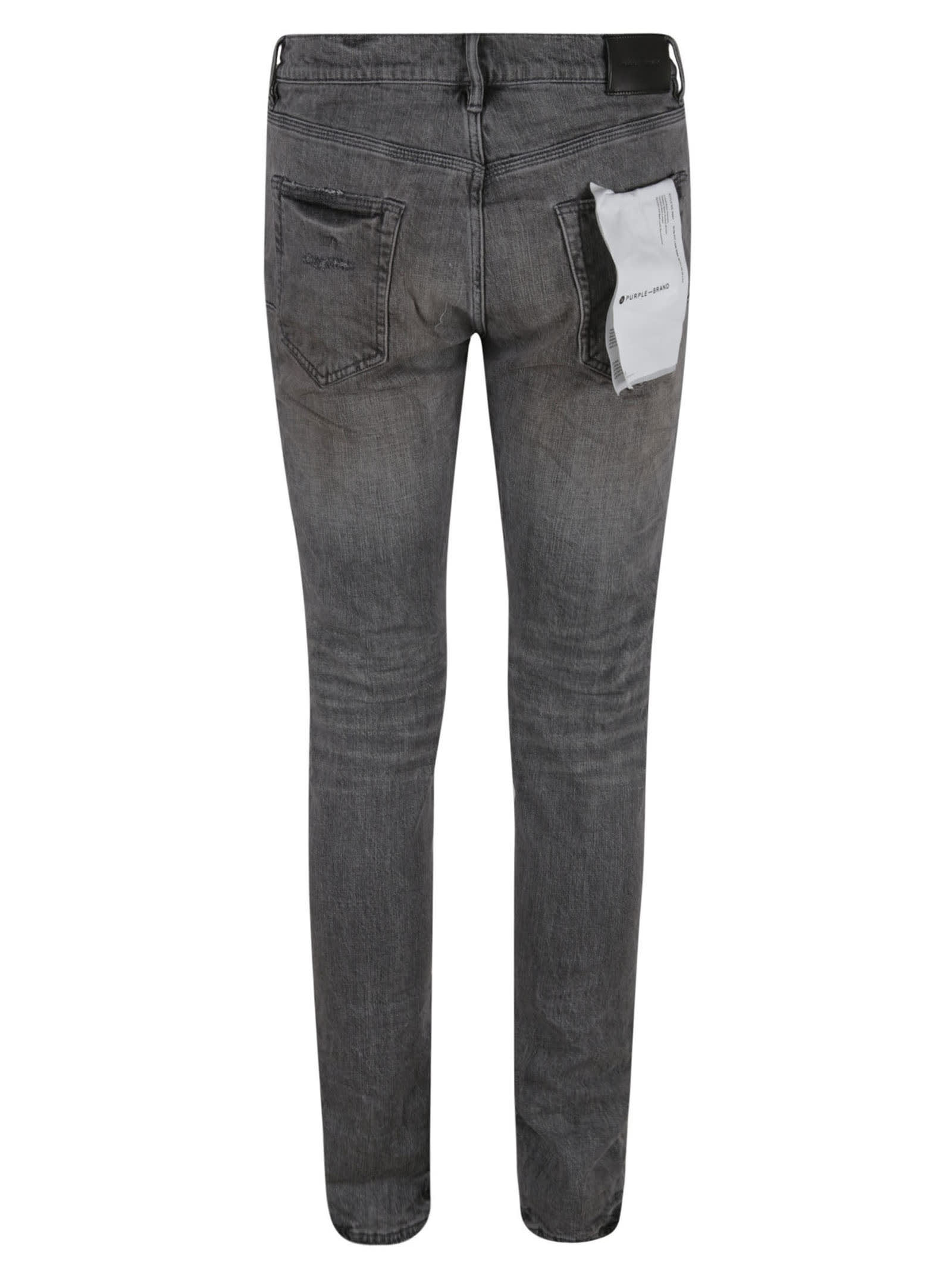 Shop Purple Brand Distress Trousers In Faded Grey