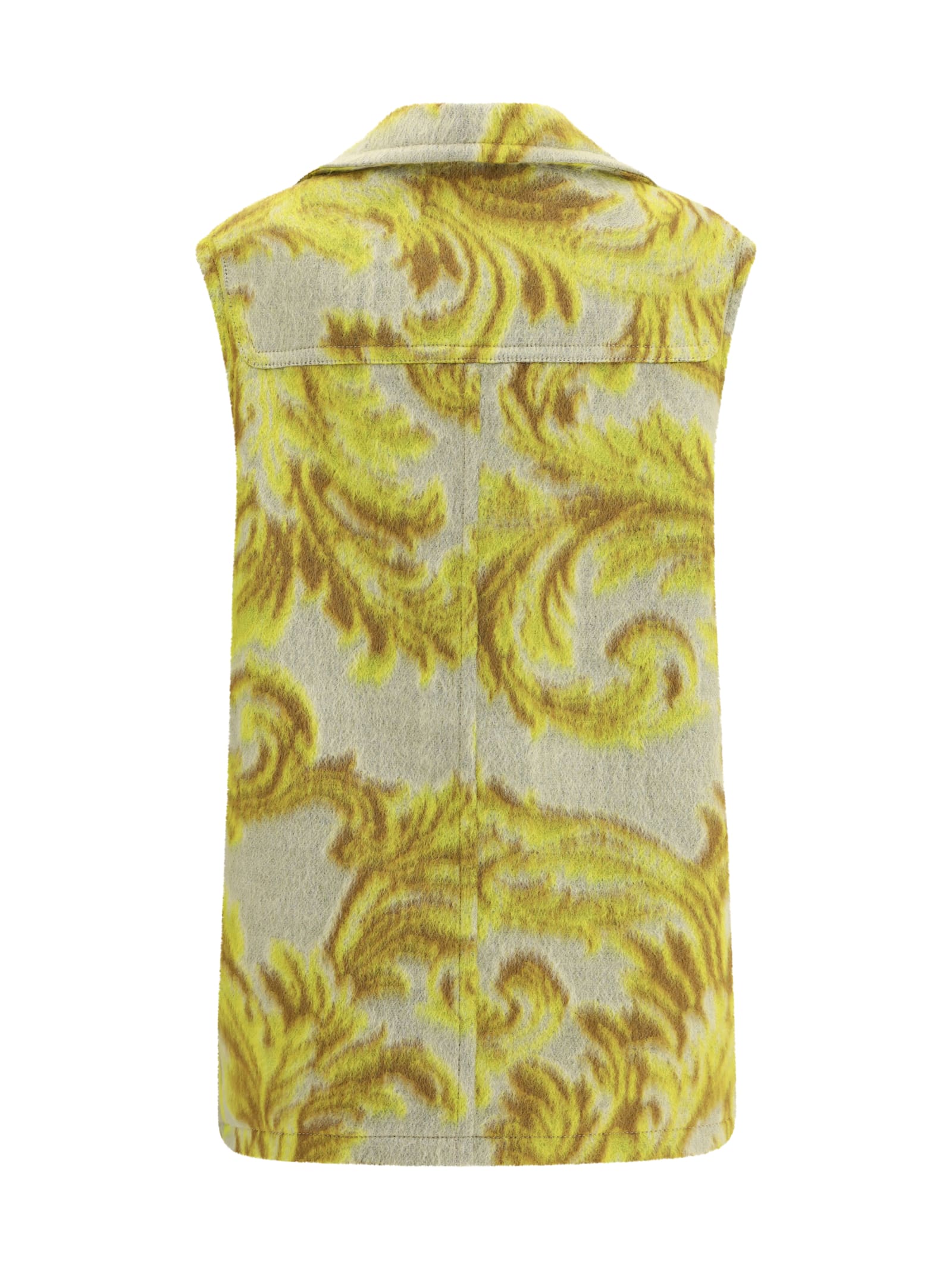 Etro Floral-jacquard Toggle Waistcoat In Green