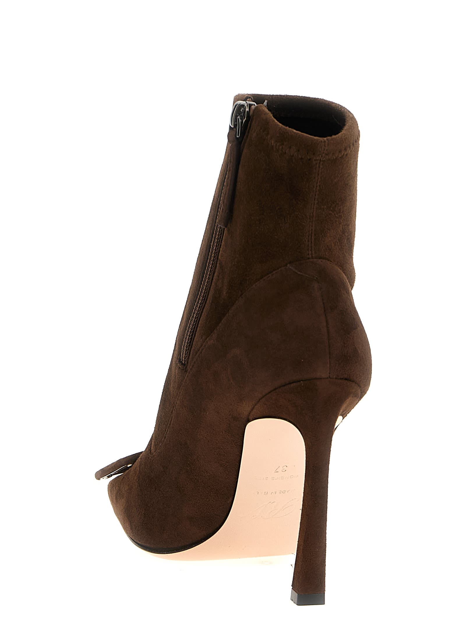 Roger Vivier Trompette Ankle Boots In Brown