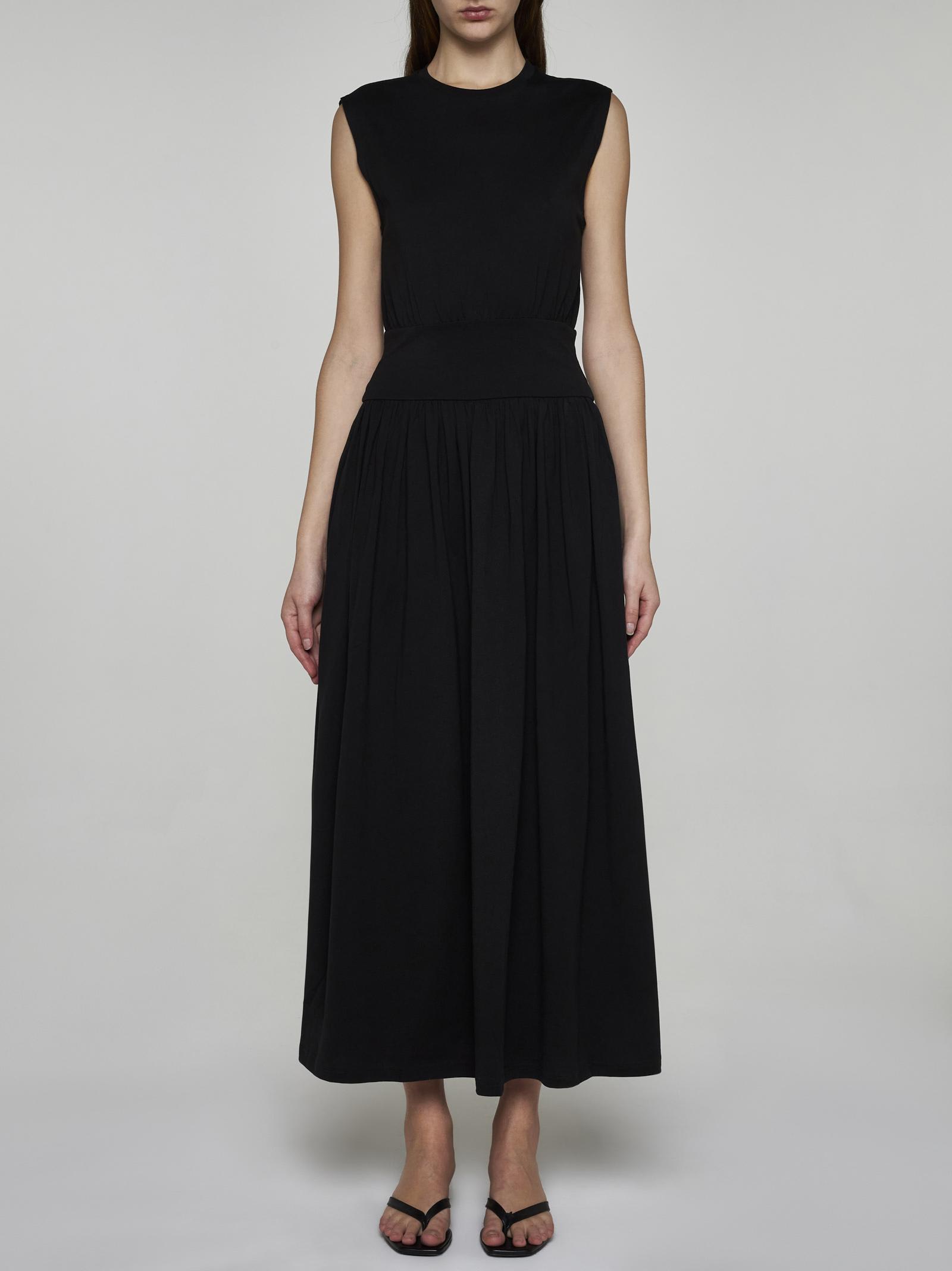 Totême Cotton Midi Dress In Black