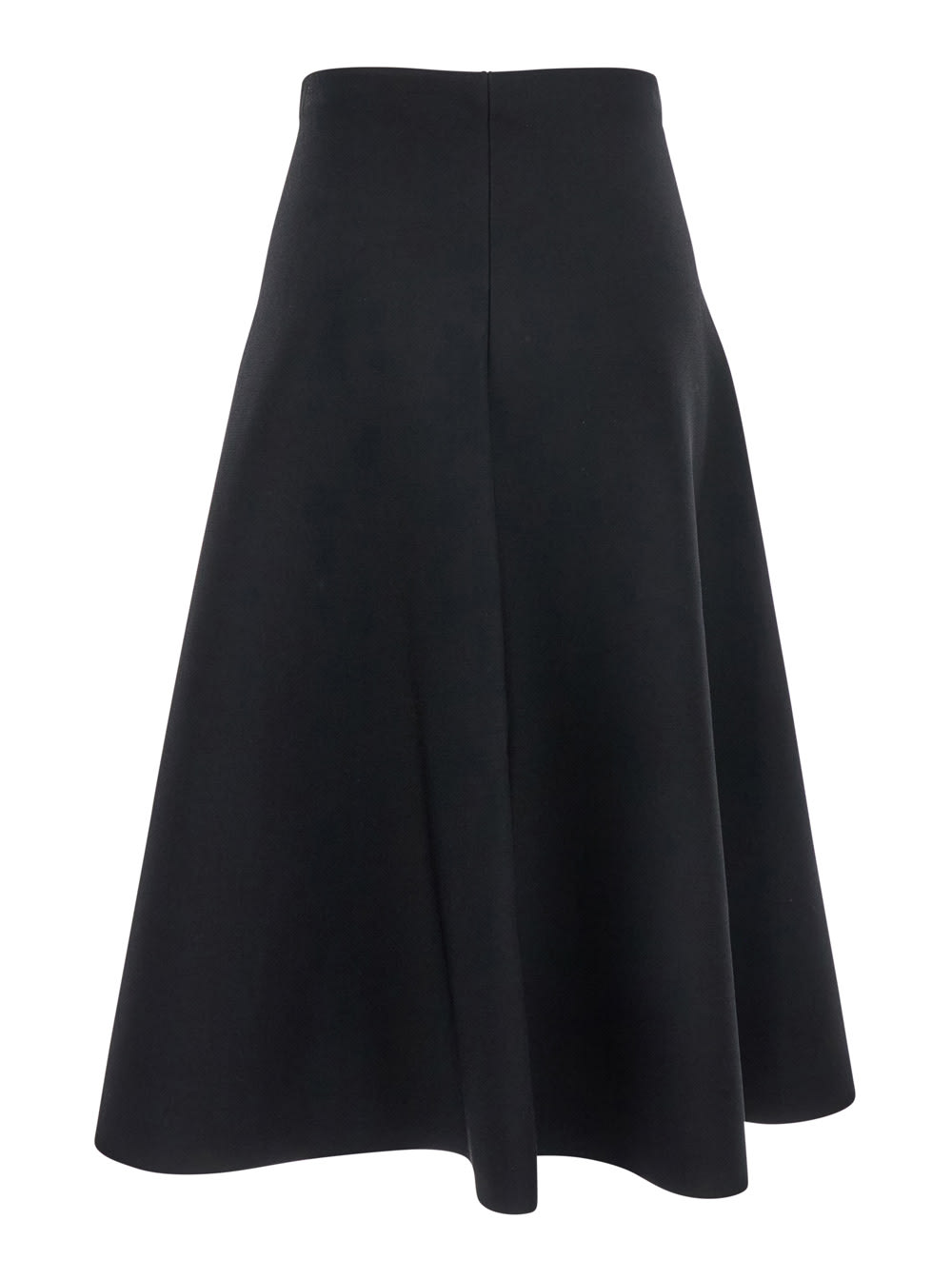 Theory Black Mid-waist Flared Skirt In Black