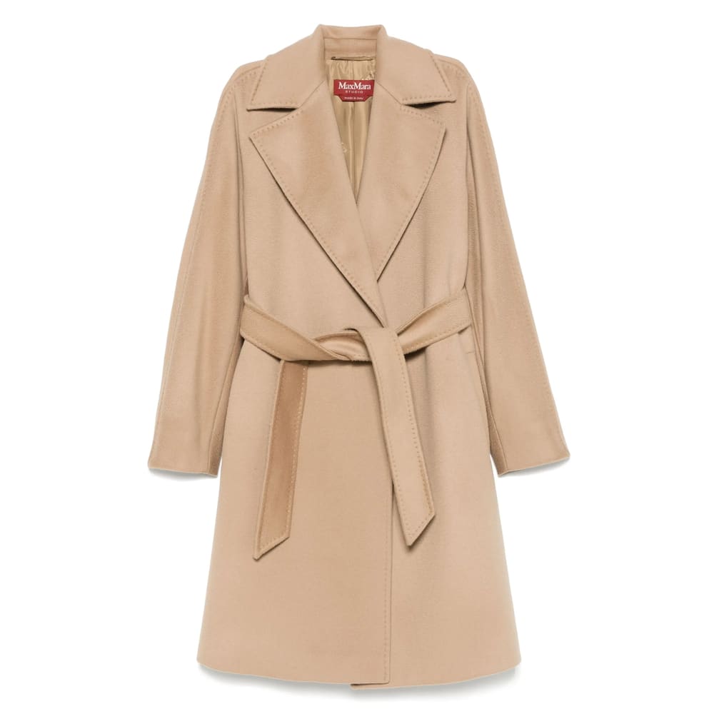 Max Mara Wool Robe Coat In Brown