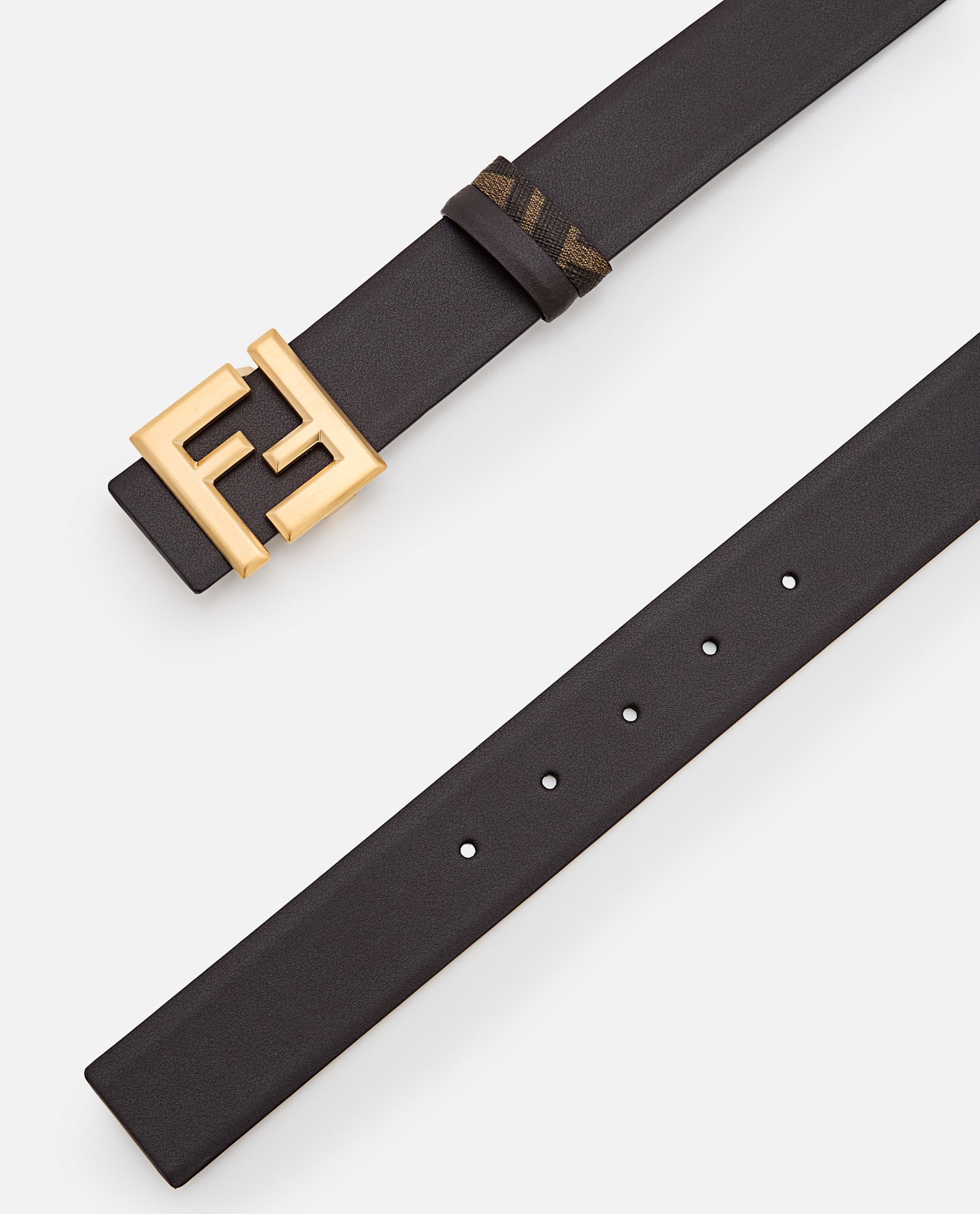 Fendi Ff Belt In Brown
