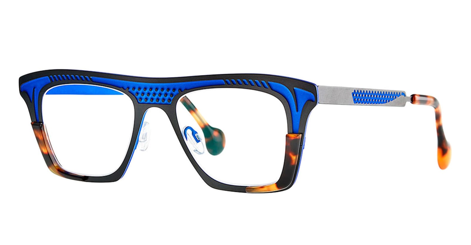 Shop Theo Eyewear Elvis - Blue / Havana Rx Glasses
