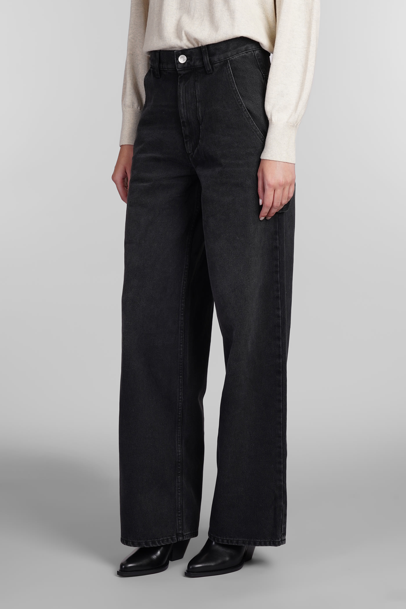 Shop Marant Etoile Solene Jeans In Black Cotton