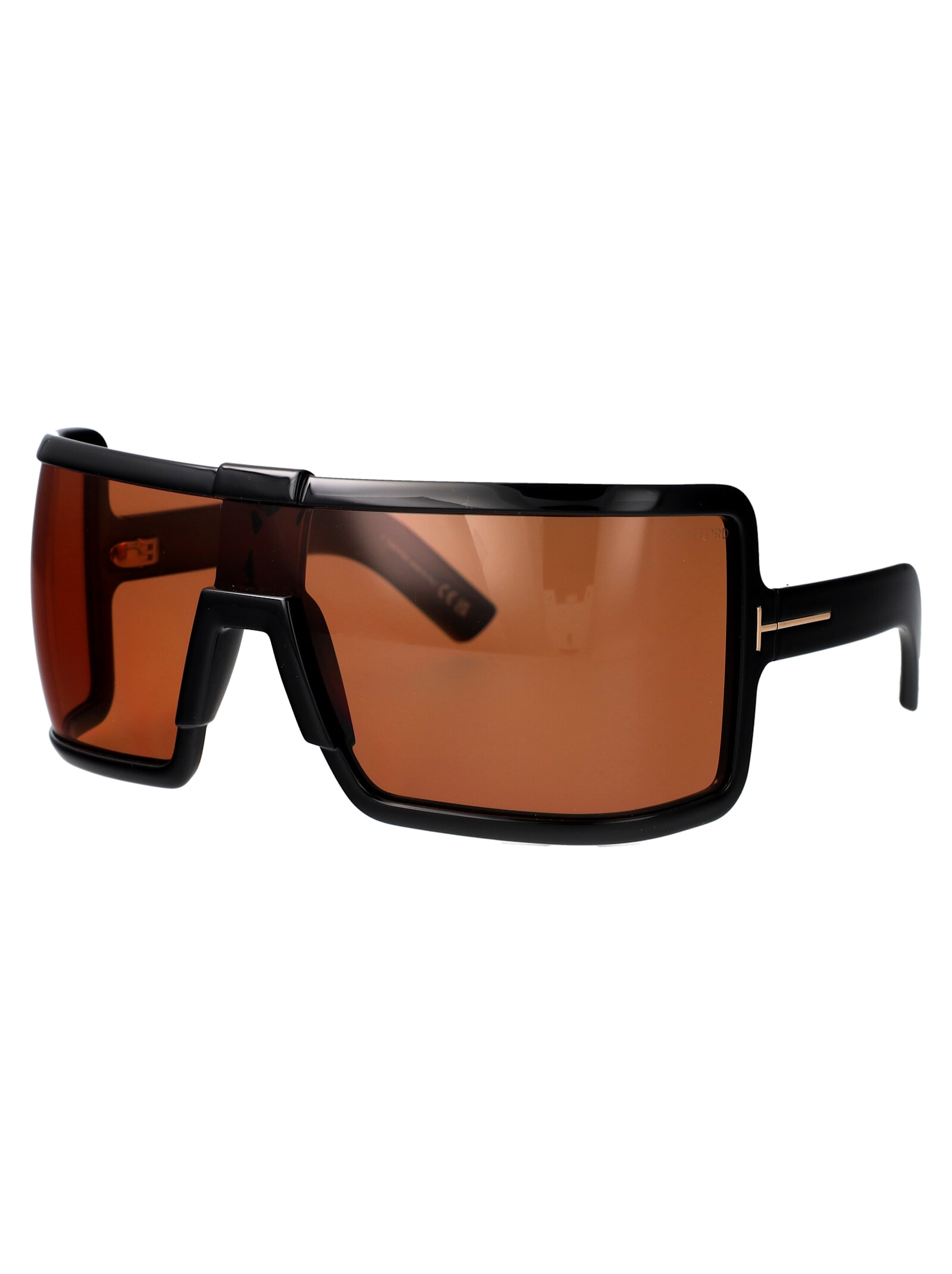 Shop Tom Ford Parker Sunglasses In 01e Nero Lucido / Marrone