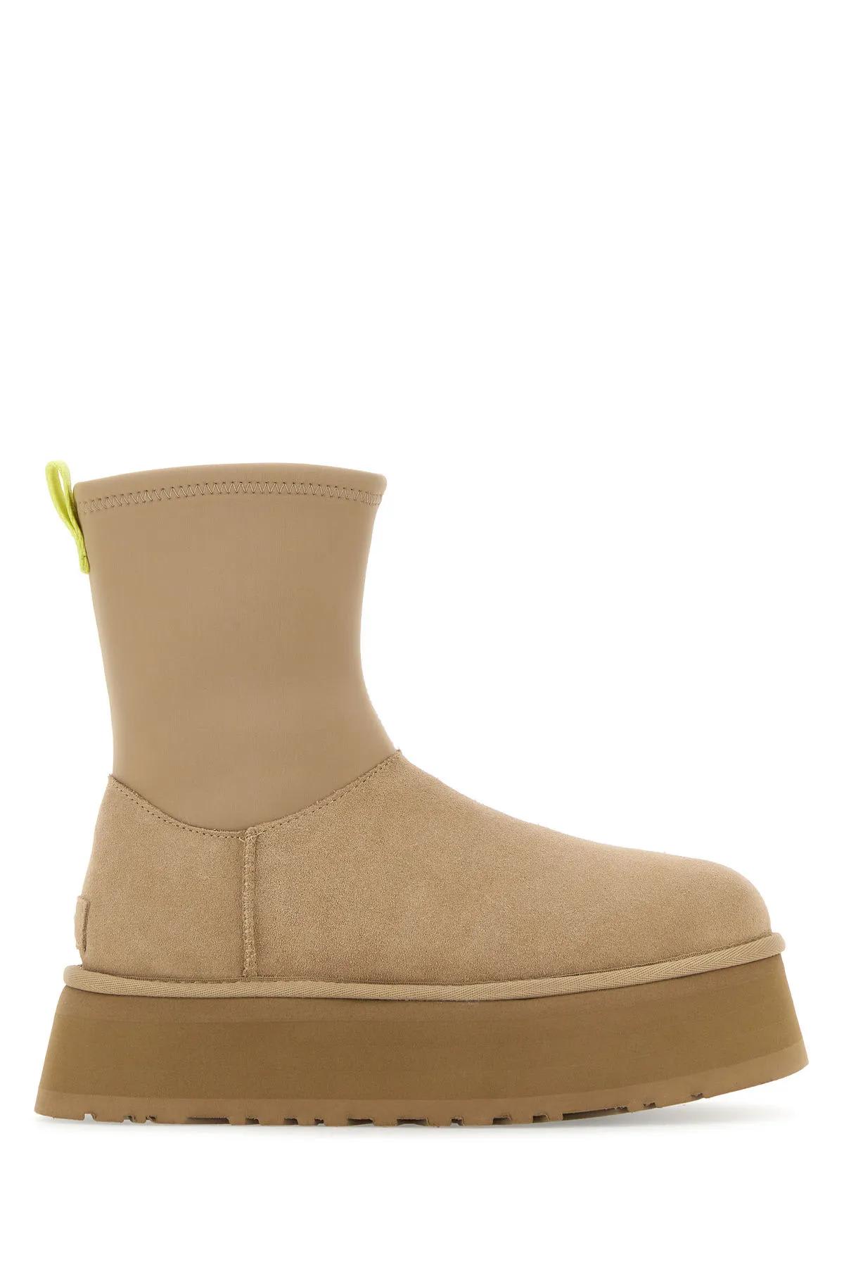 Shop Ugg Sand Suede And Fabric Classic Dipper Ankle Boots In San Sand