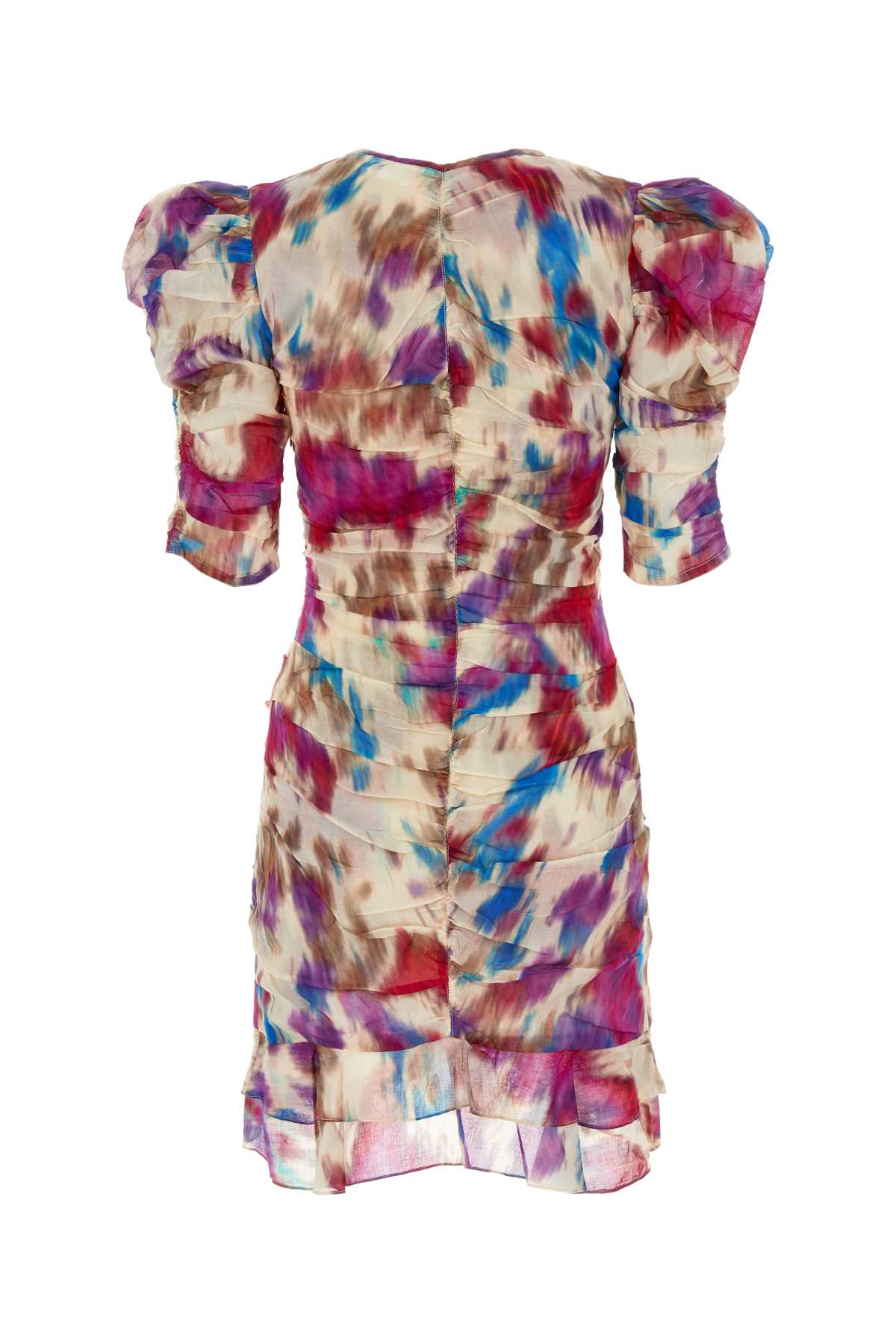 Shop Marant Etoile Multicolor Cotton Sireny Mini Dress In Beigeraspberry