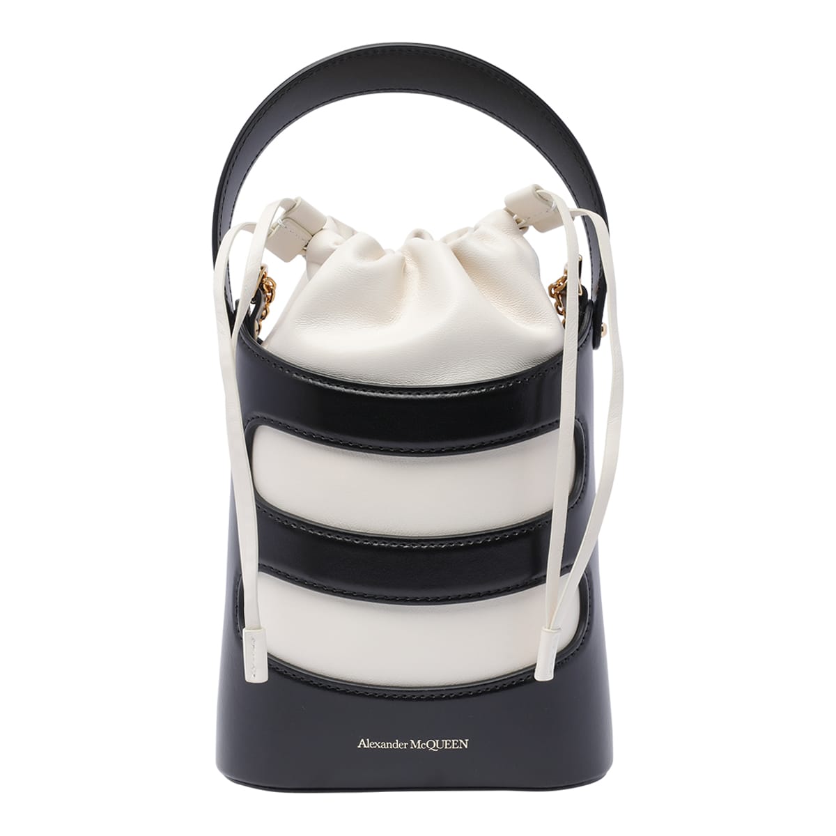 Shop Alexander Mcqueen The Rise Mini Black Bucket Bag